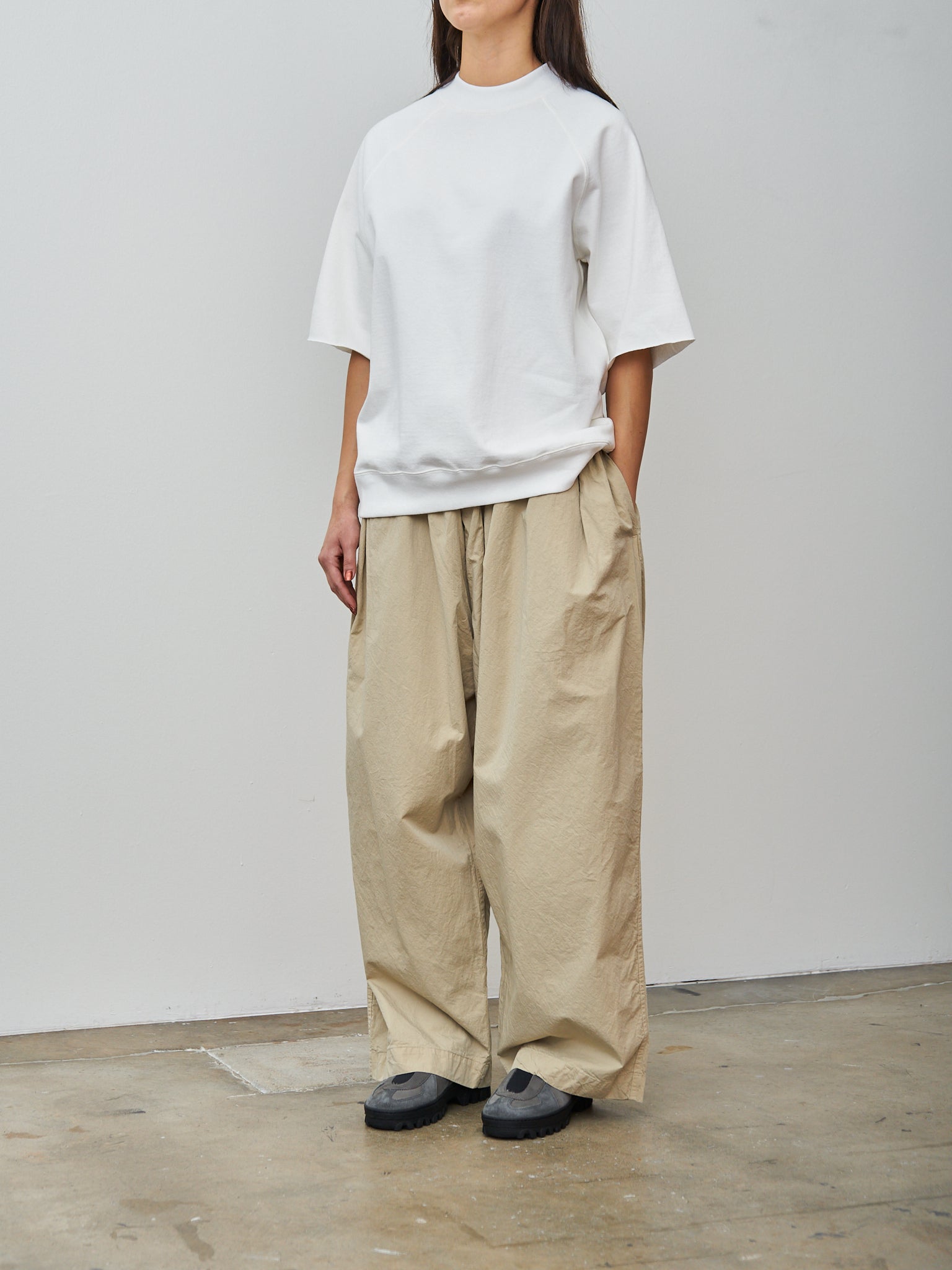 Namu Shop - Veritecoeur Unisex Easy Tuck Pants - Beige