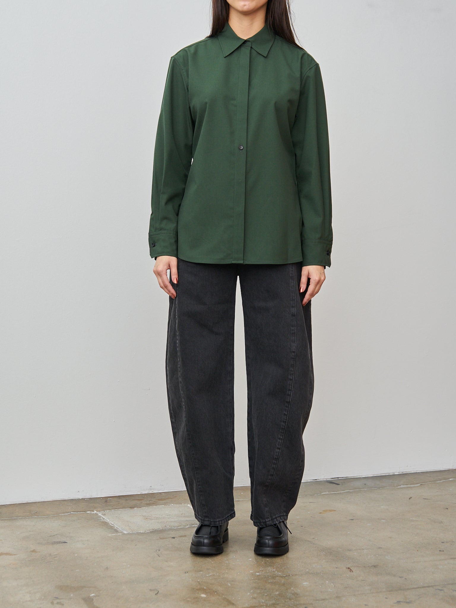 Namu Shop - Sayaka Davis Slim Wool Shirt - Pine
