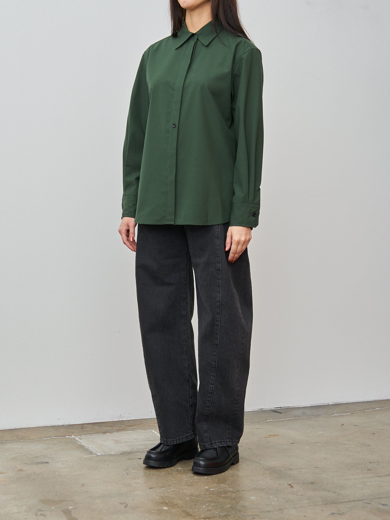 Namu Shop - Sayaka Davis Slim Wool Shirt - Pine