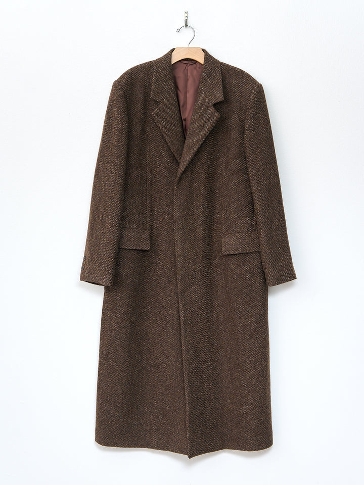 Namu Shop - Auralee Lama Shetland Wool Tweed Chesterfield Coat - Brown Tweed
