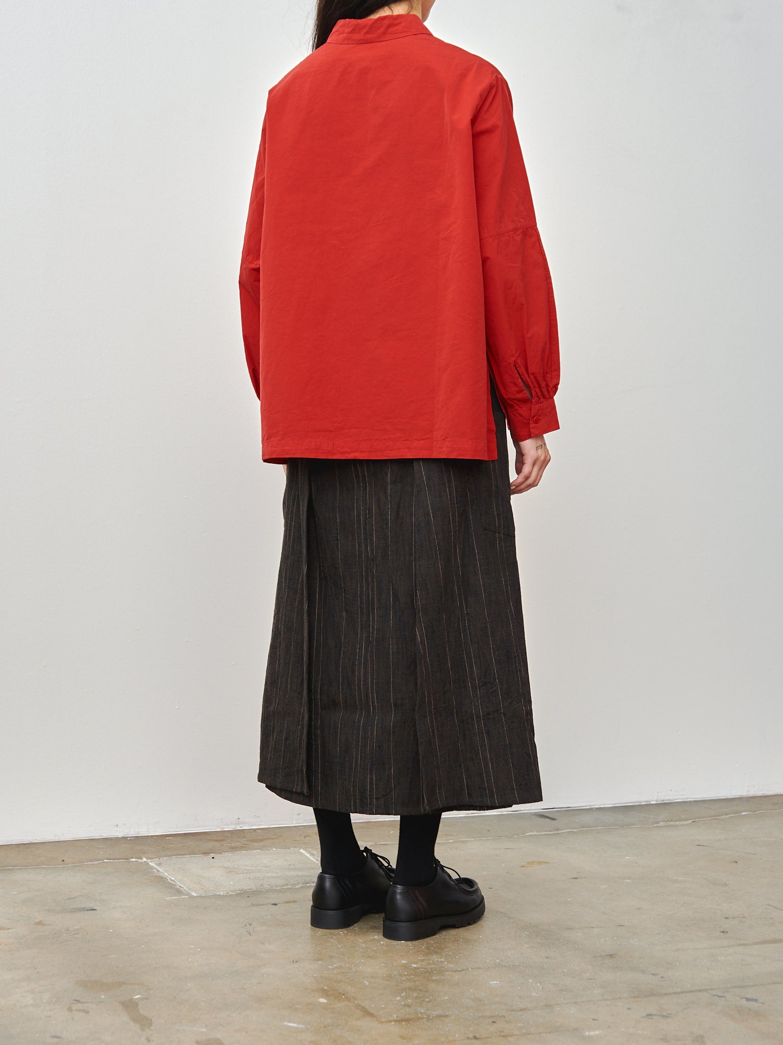 Namu Shop - Toogood The Scout Skirt - Crumpled Stripe Walnut