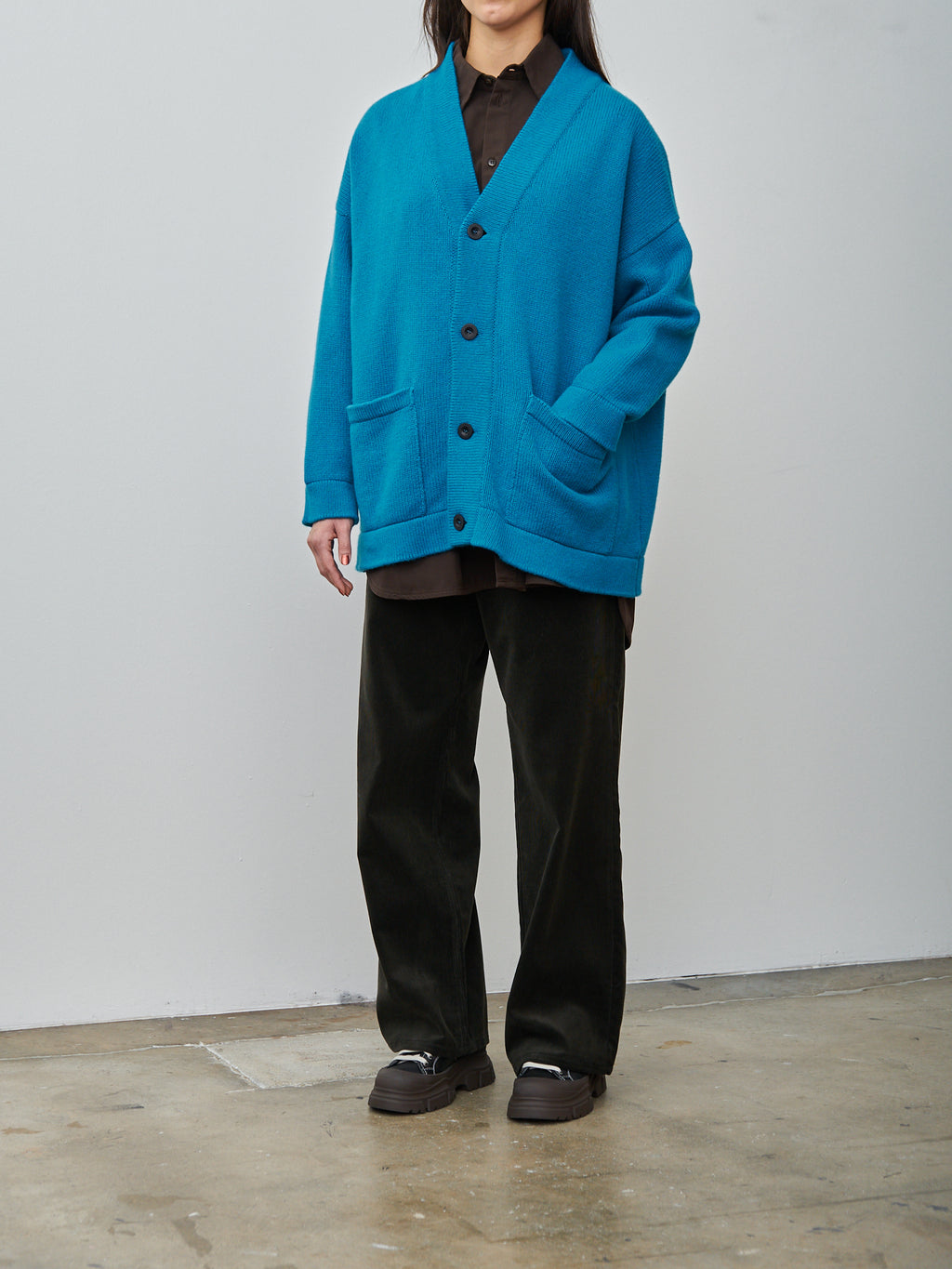 Namu Shop - Toogood The Forager Cardigan - Lambswool Arctic Blue