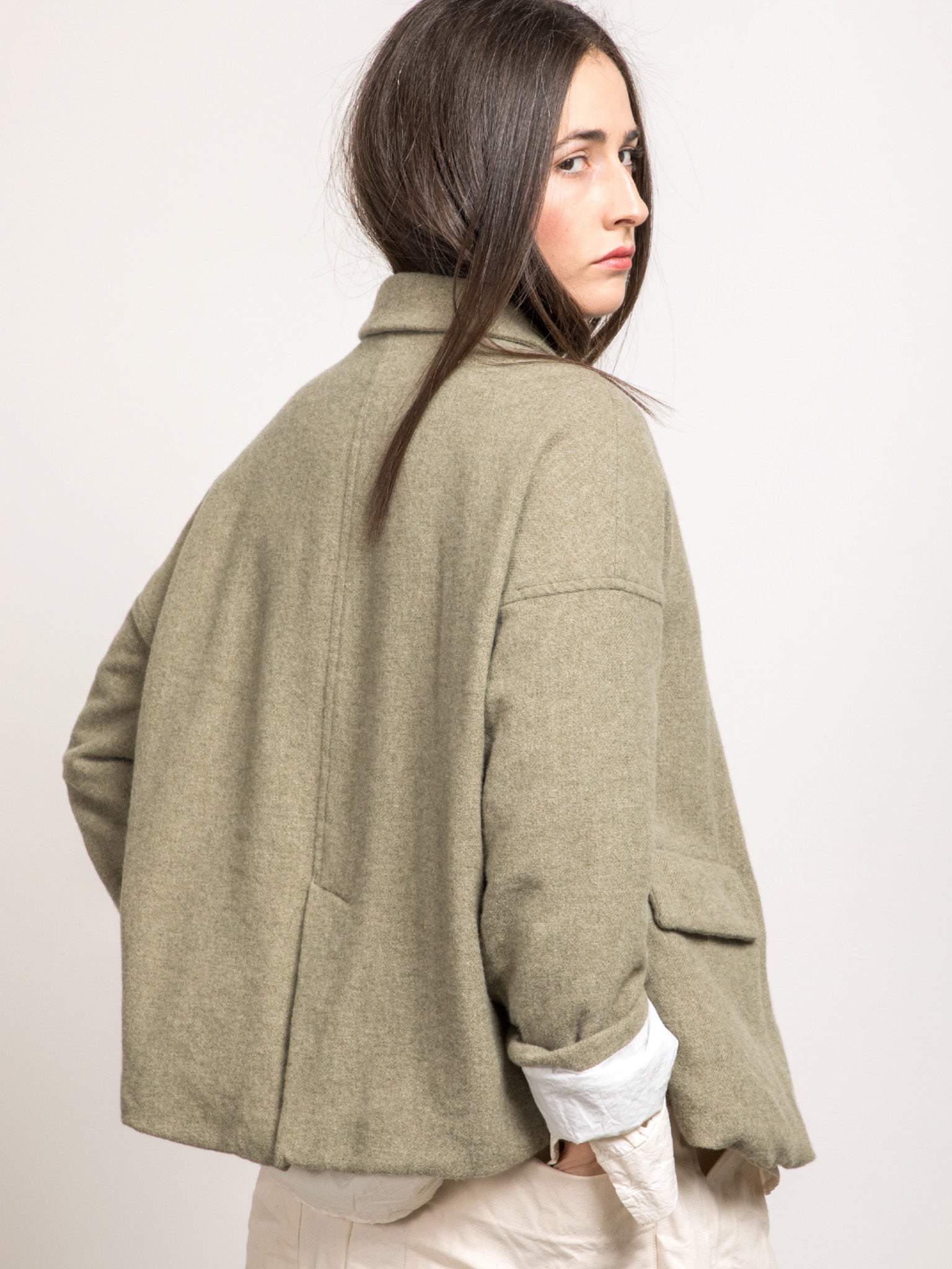 Namu Shop - Album di Famiglia Inox Loose Blazer SW - Olive