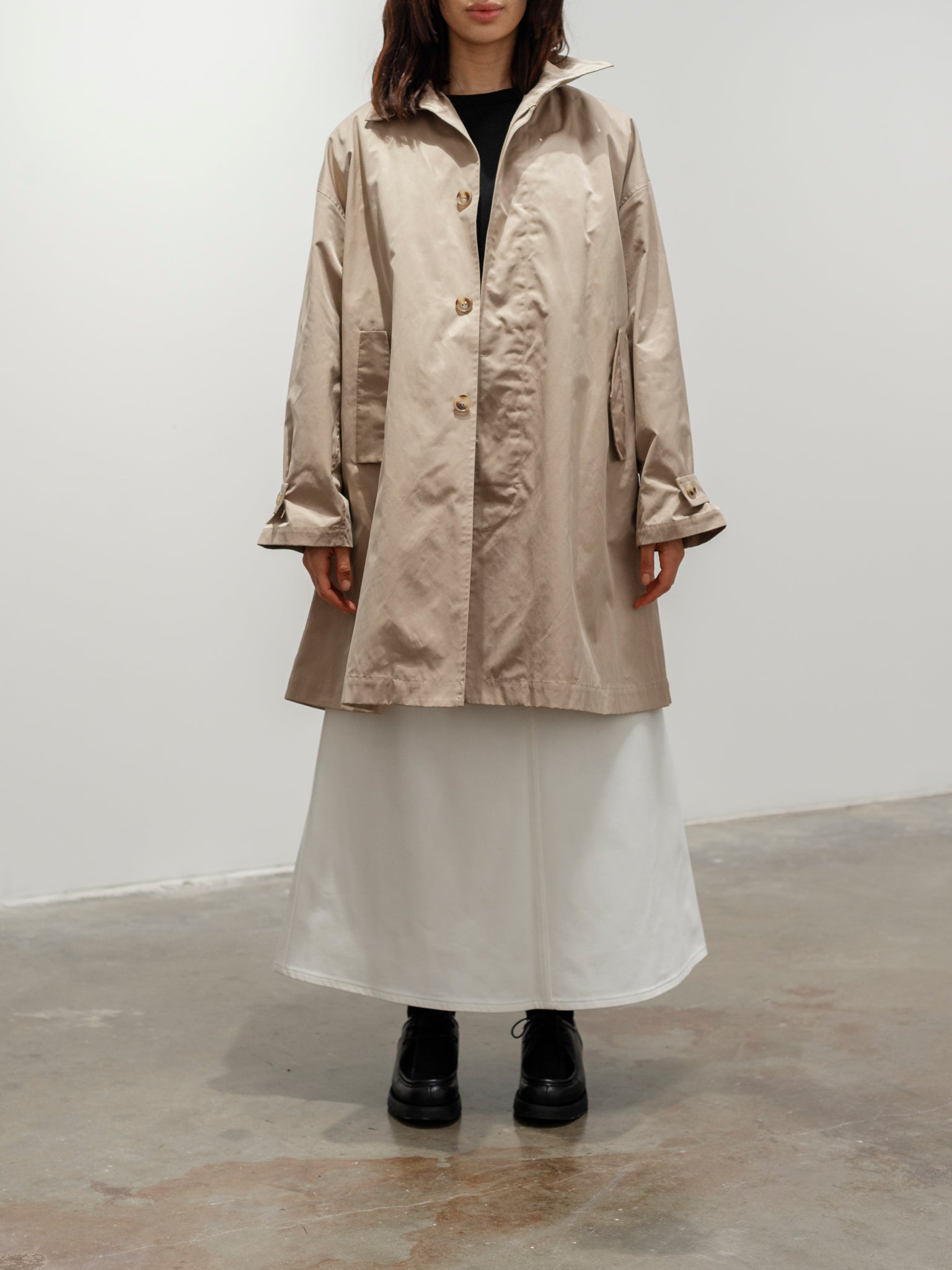 Namu Shop - ICHI Ichi x TAION Coat + Down Vest - Beige x Beige