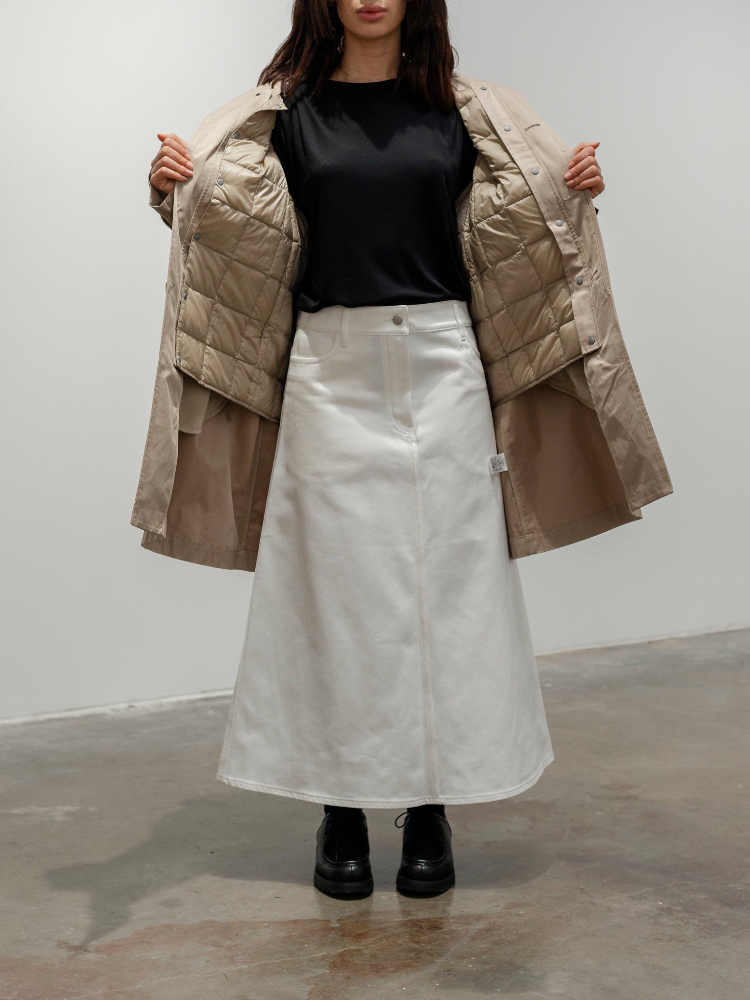 Namu Shop - ICHI Ichi x TAION Coat + Down Vest - Beige x Beige