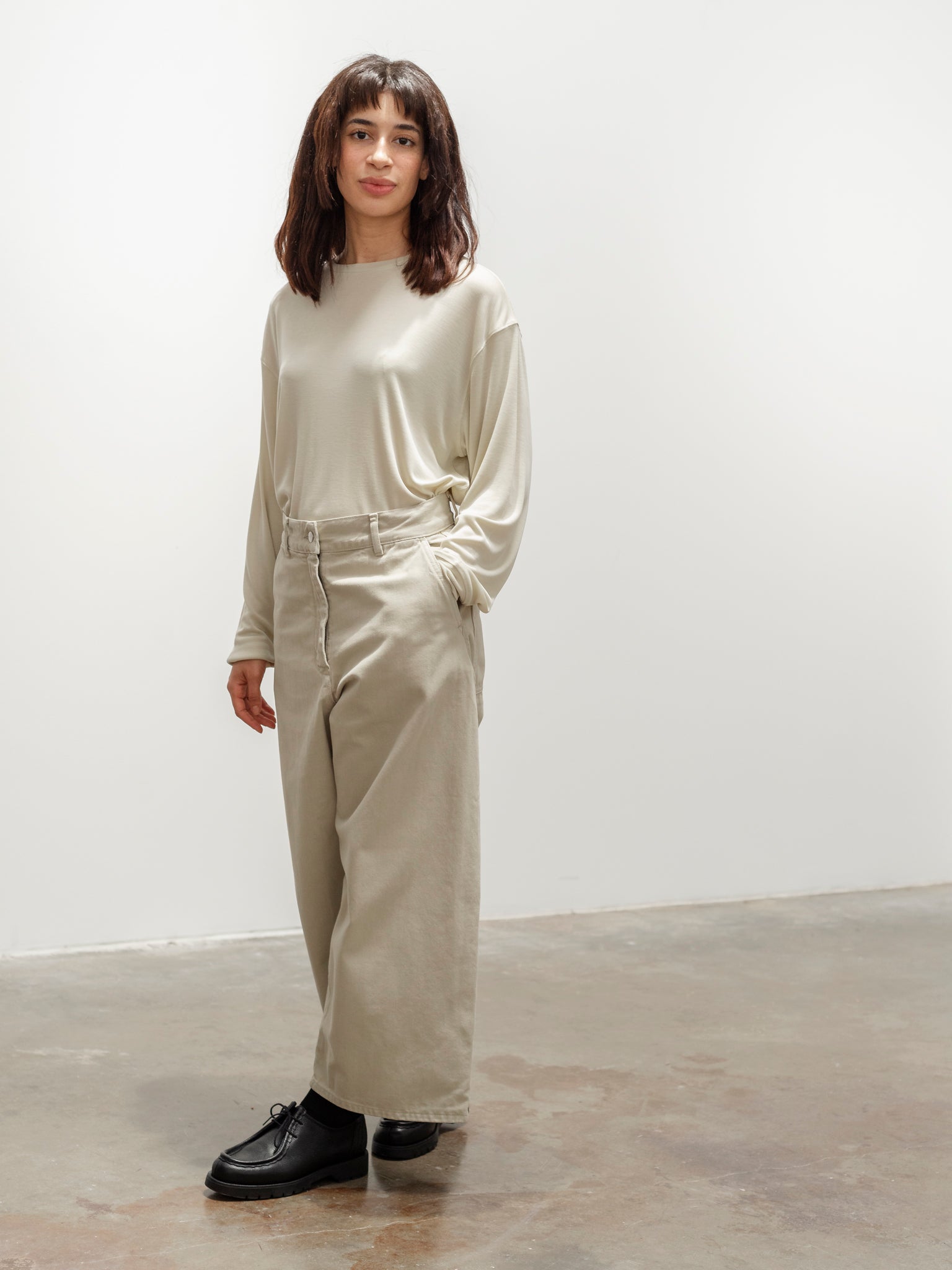 Namu Shop - Studio Nicholson Chalco Wide Crop Pant - Dove