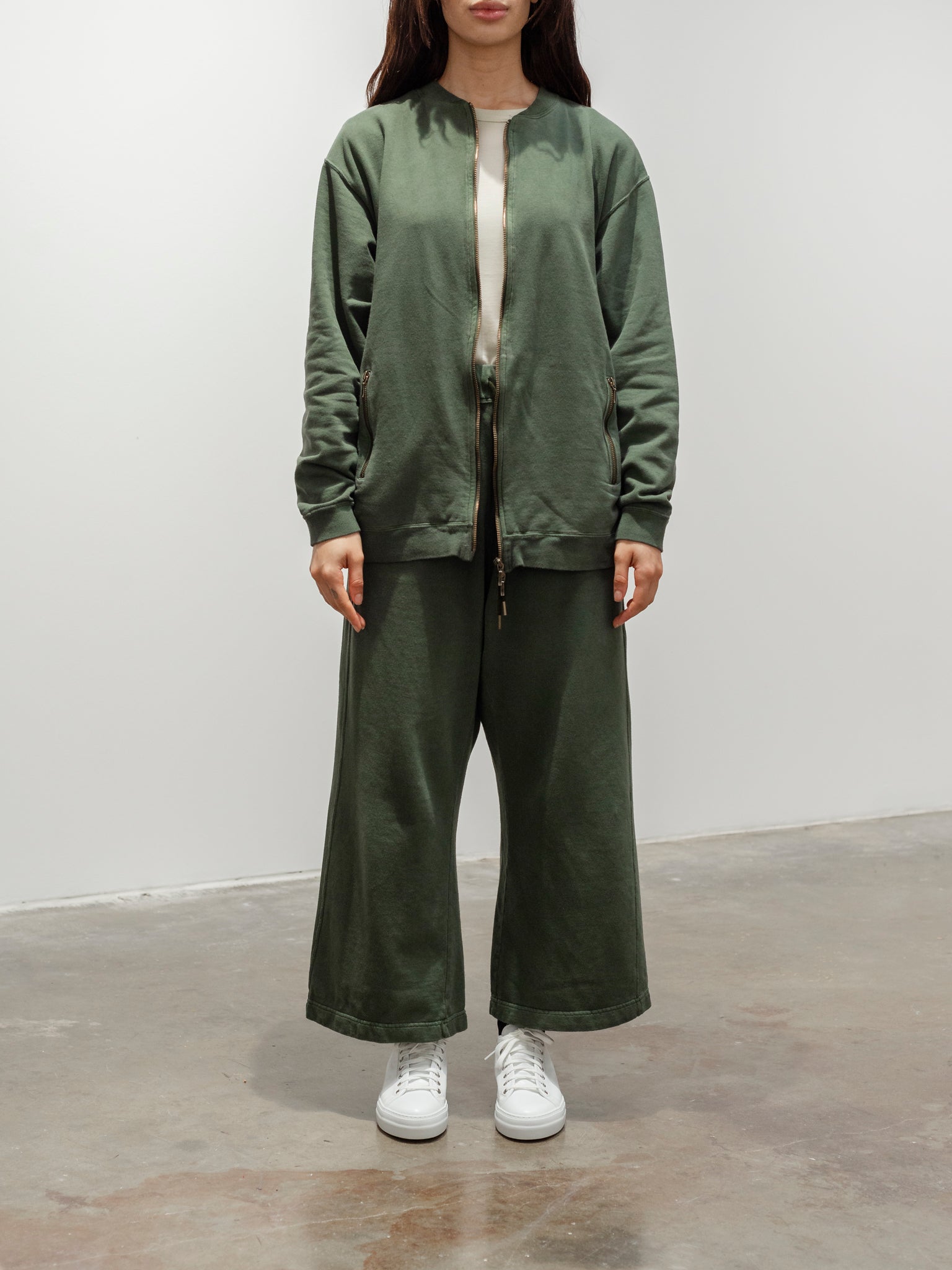 Namu Shop - Ichi Antiquites Pigment French Terry Zip Blouson - Green