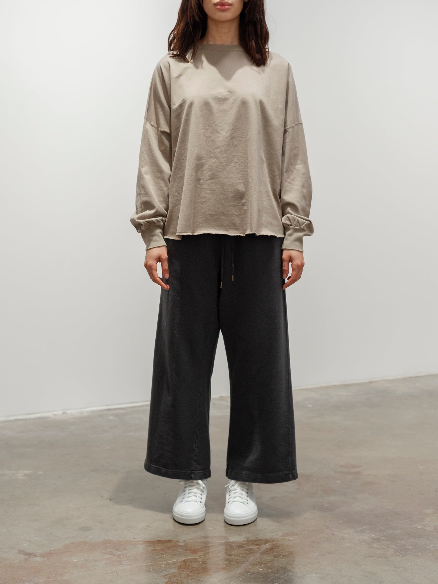 Namu Shop - Ichi Antiquites Pigment French Terry Pants - Charcoal