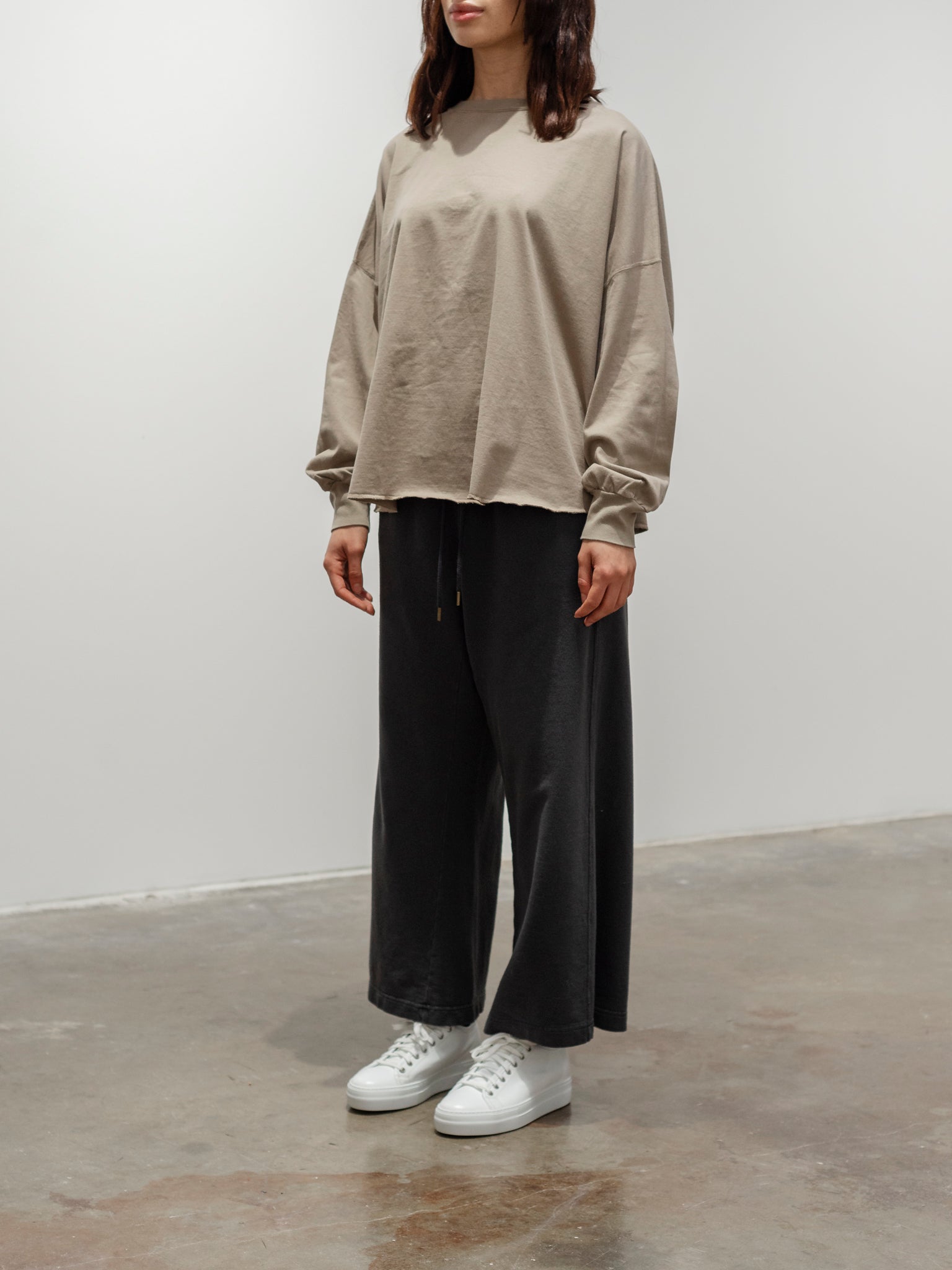 Namu Shop - Ichi Antiquites Pigment French Terry Pants - Charcoal