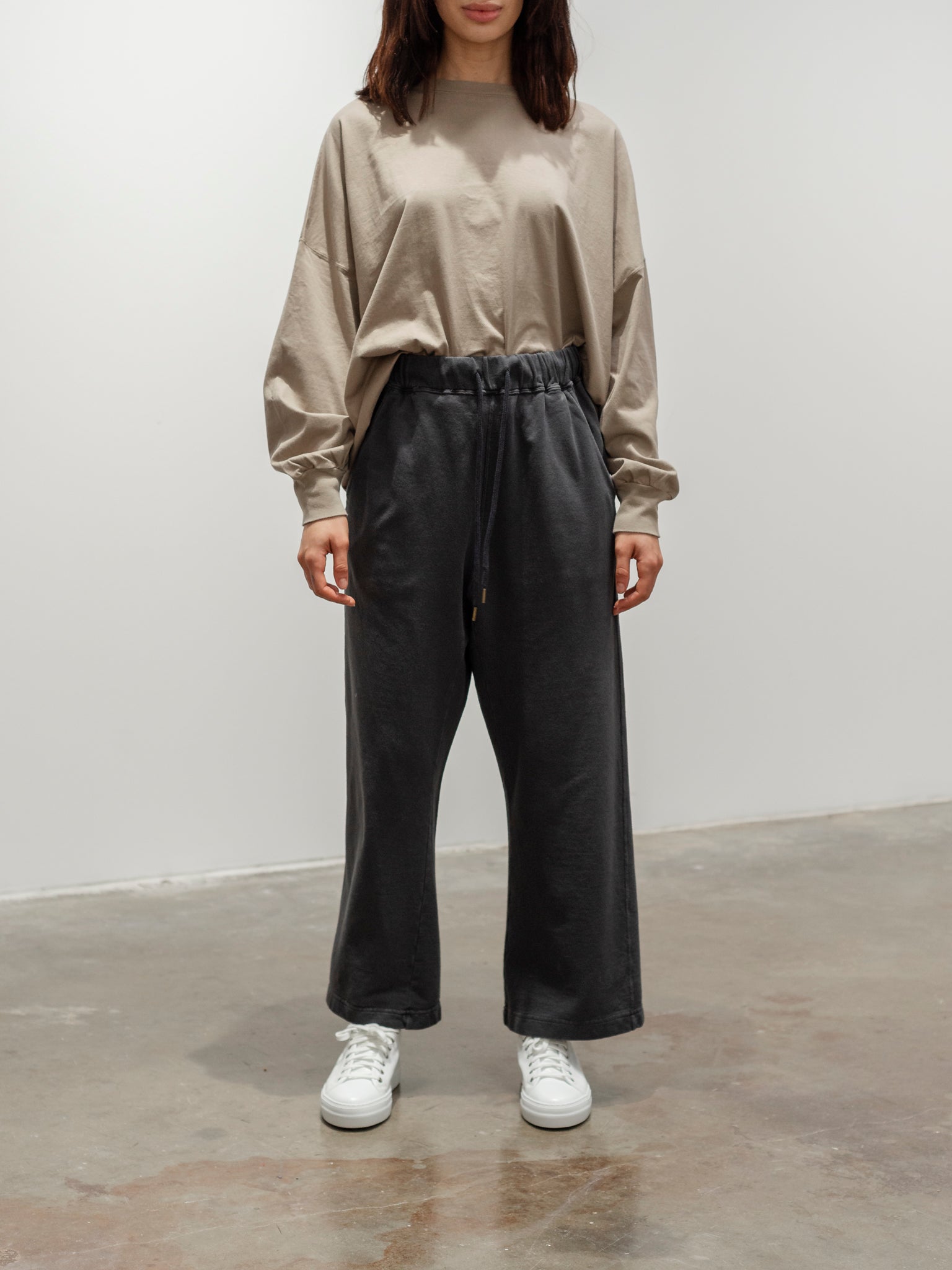 Namu Shop - Ichi Antiquites Pigment French Terry Pants - Charcoal