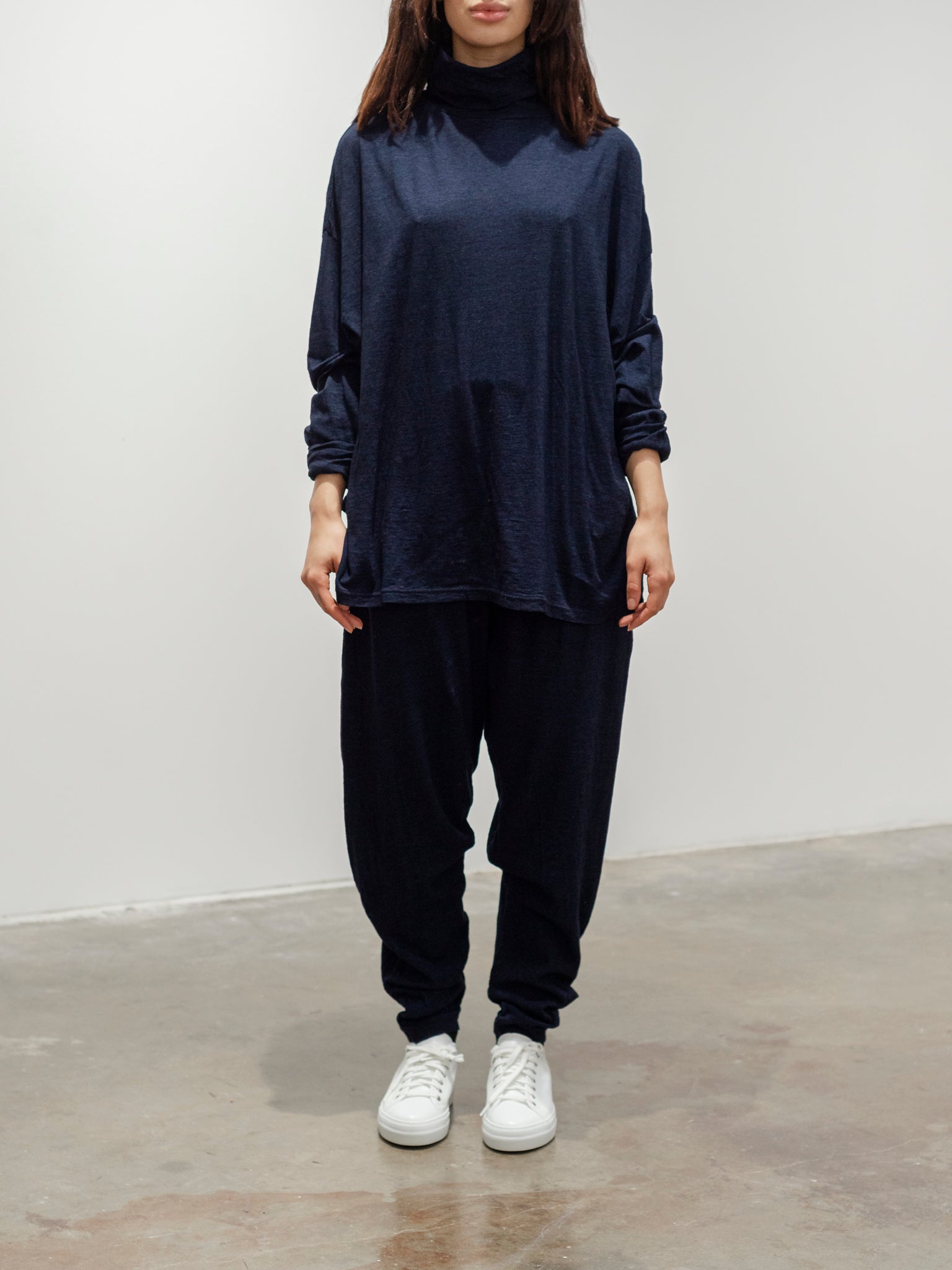 Namu Shop - Ichi Antiquites Cotton Relax Pants - Navy