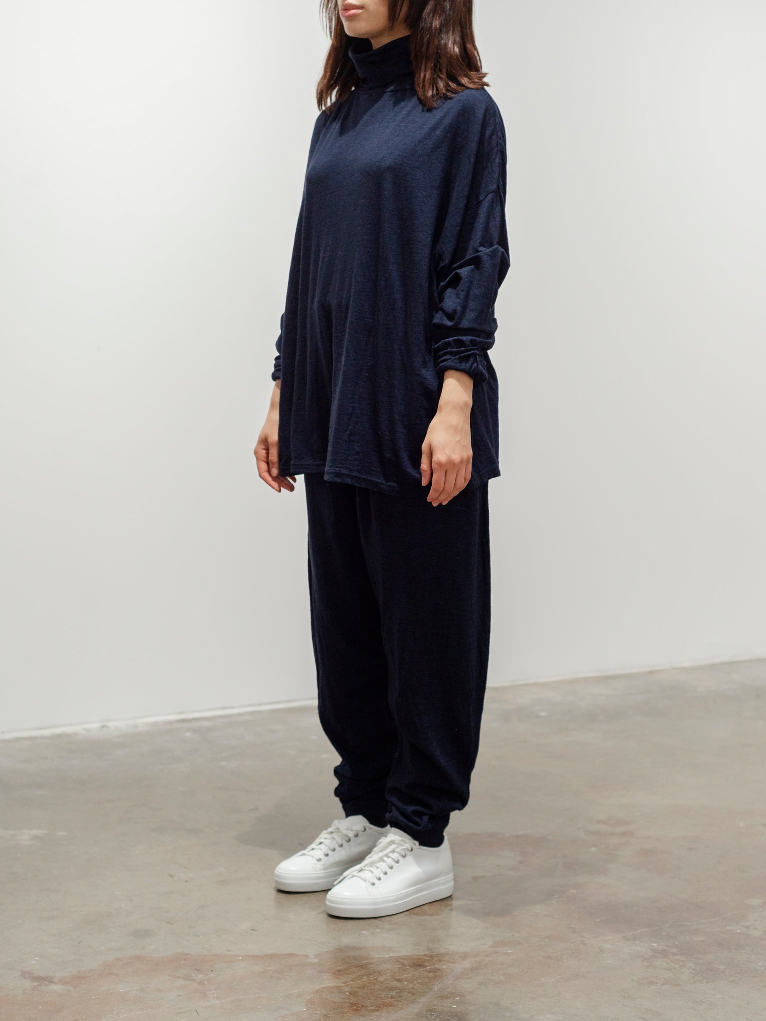Namu Shop - Ichi Antiquites Cotton Relax Pants - Navy