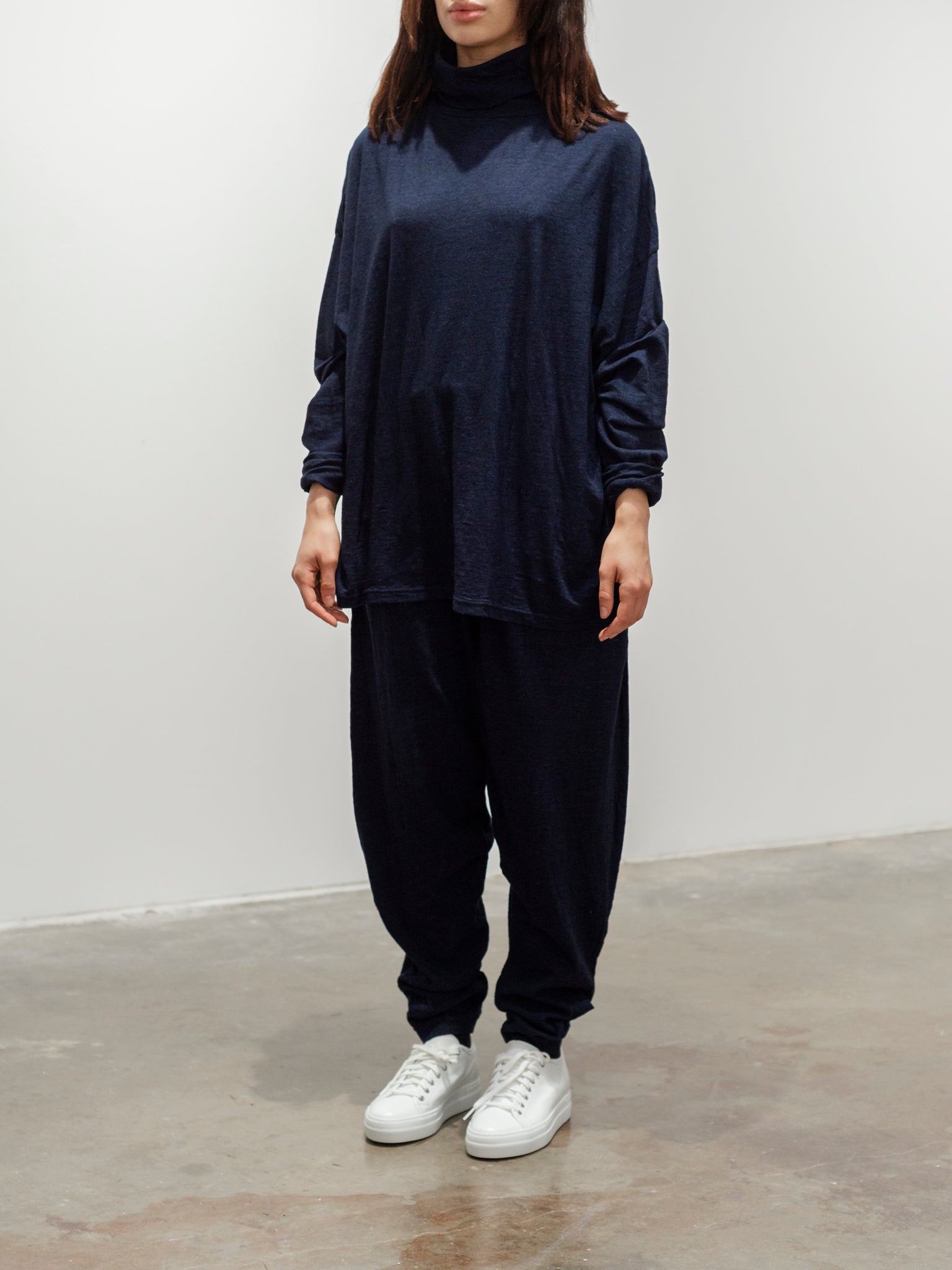 Namu Shop - Ichi Antiquites Cotton Turtleneck Pullover - Navy