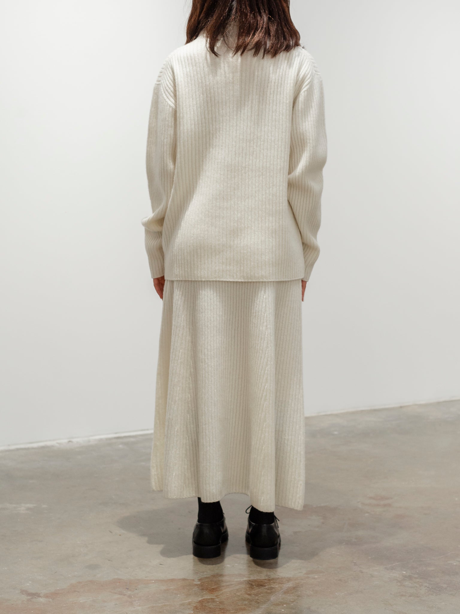 Namu Shop - Ichi Antiquites Ribbed Knit Turtleneck Pullover - White