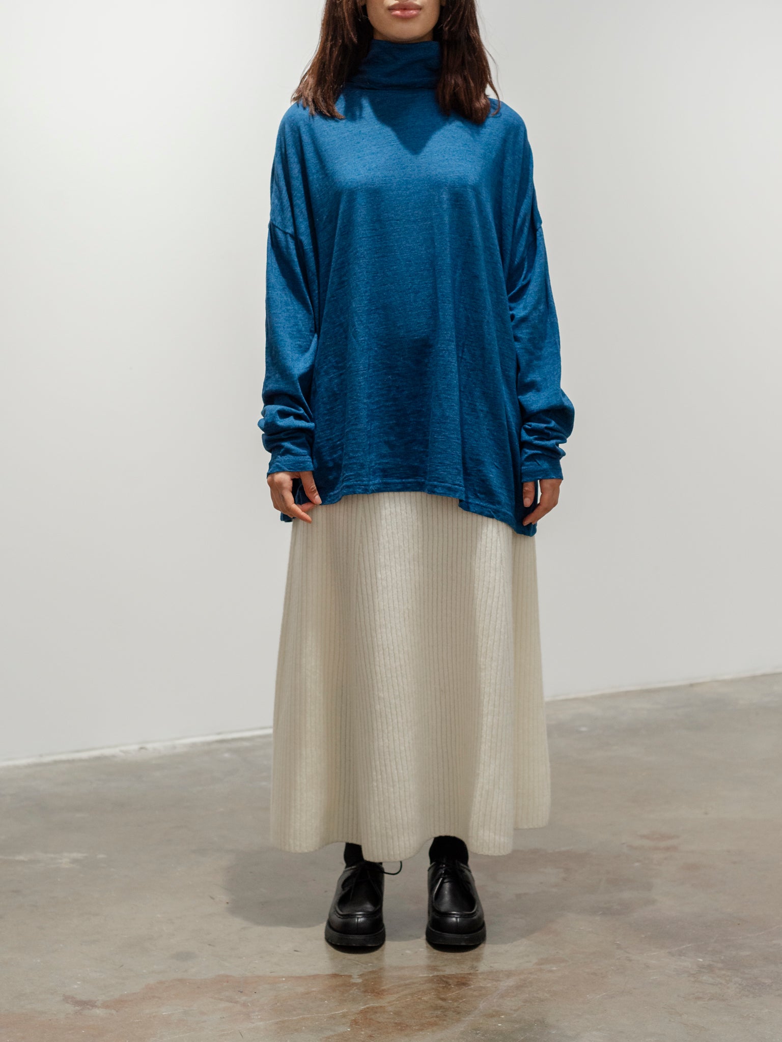 Namu Shop - Ichi Antiquites Cotton Turtleneck Pullover - Blue