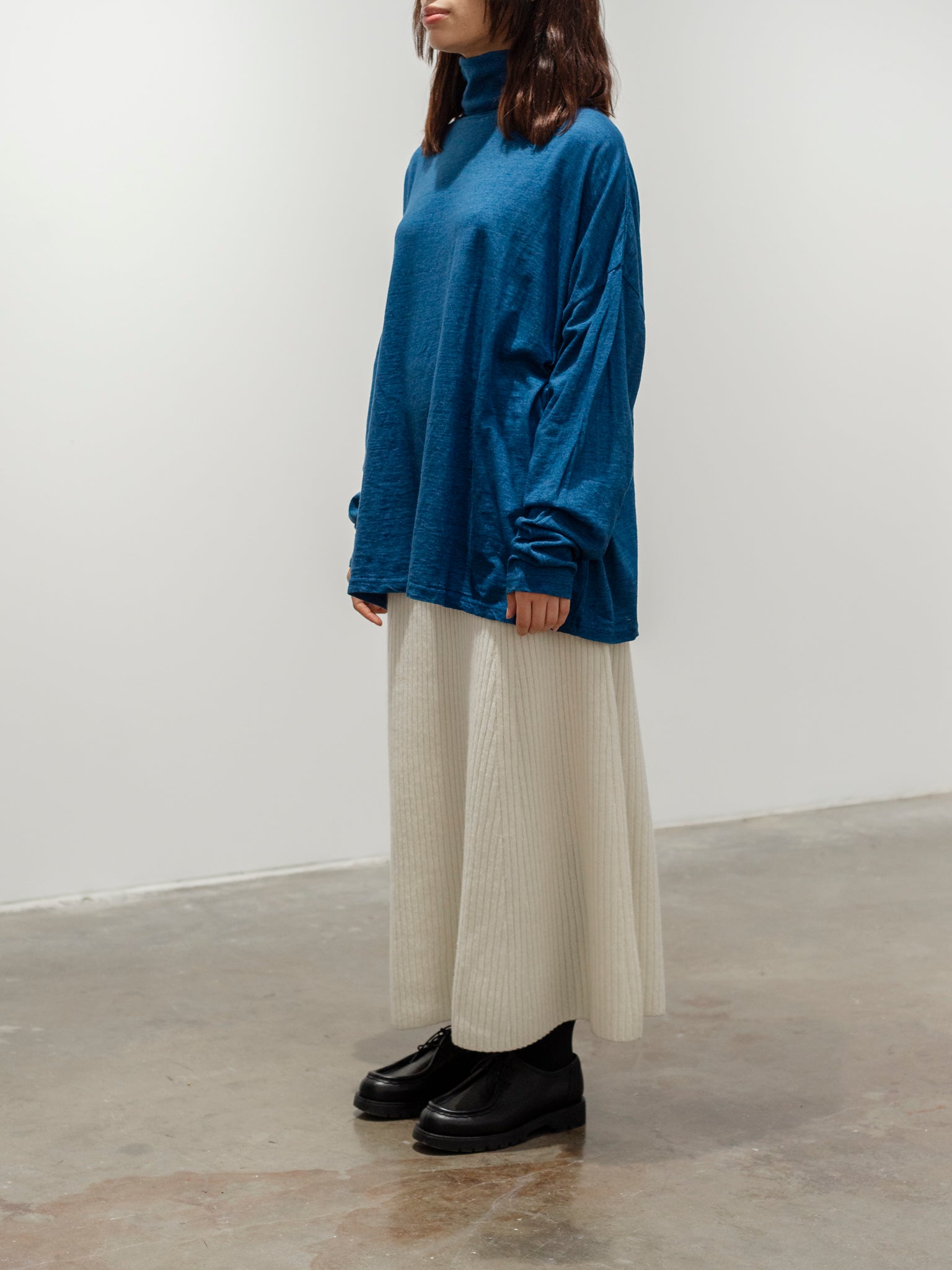 Namu Shop - Ichi Antiquites Cotton Turtleneck Pullover - Blue