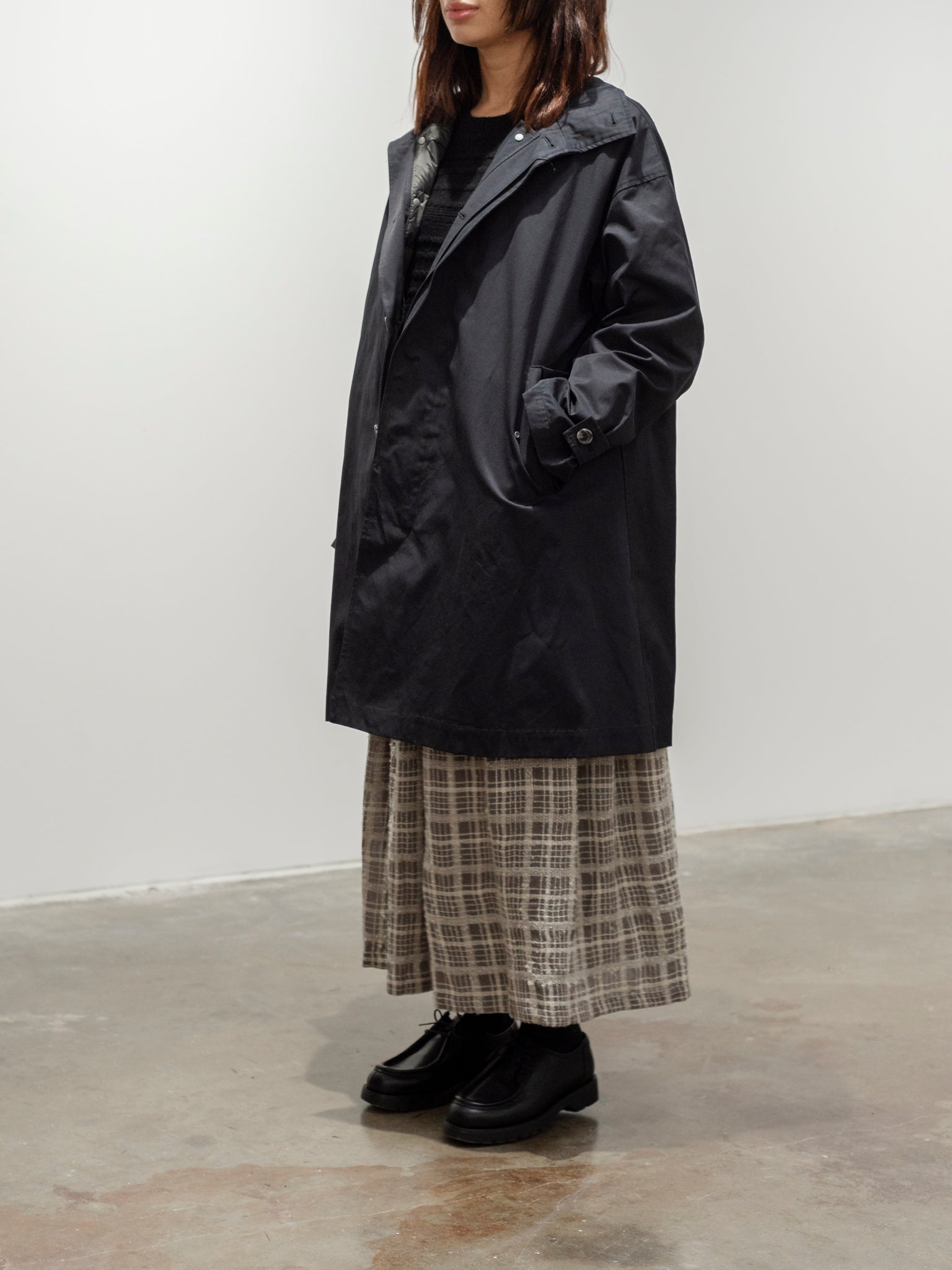 Namu Shop - ICHI Ichi x TAION Coat + Down Vest - Black x Charcoal