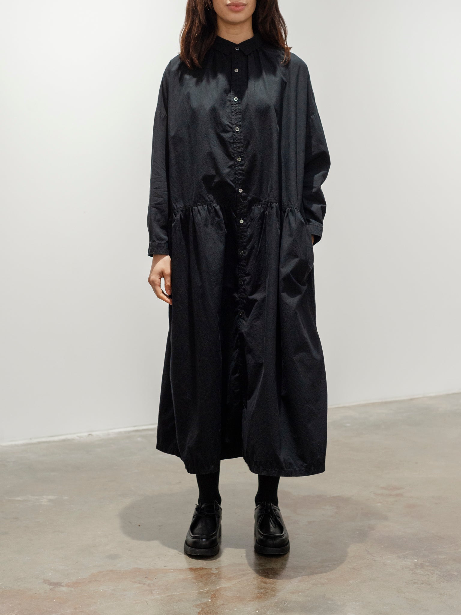 Namu Shop - Ichi Antiquites OUMISARASHI Shirt Dress - Black
