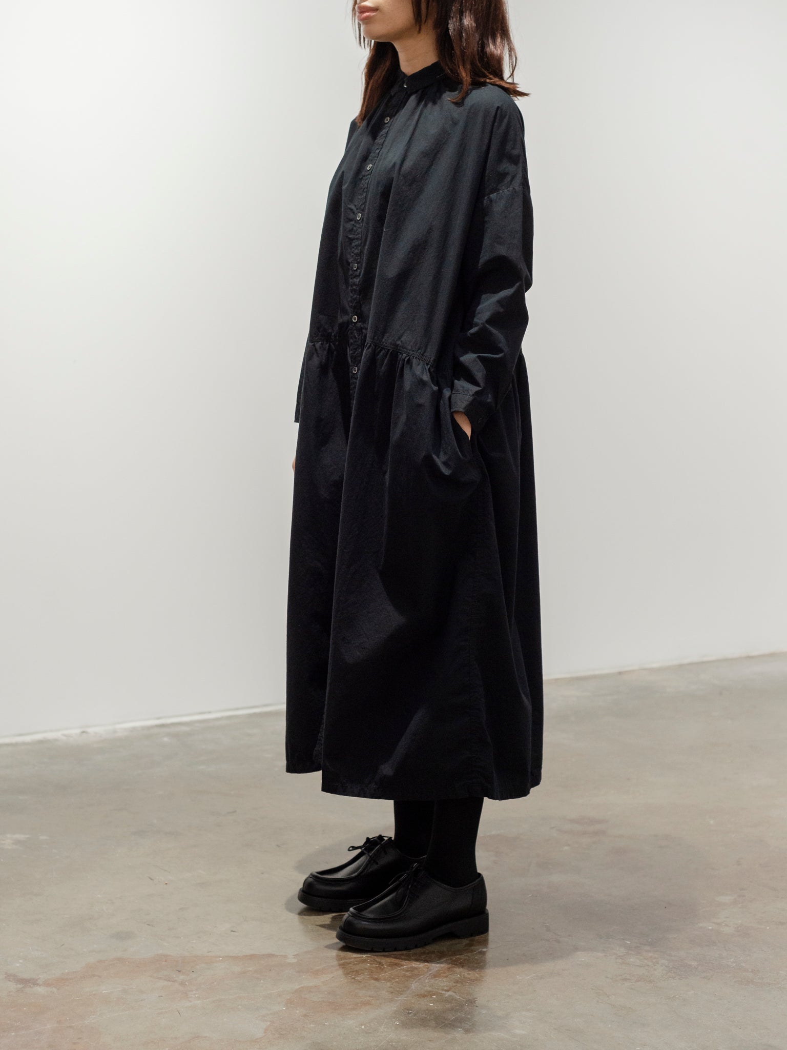 Namu Shop - Ichi Antiquites OUMISARASHI Shirt Dress - Black