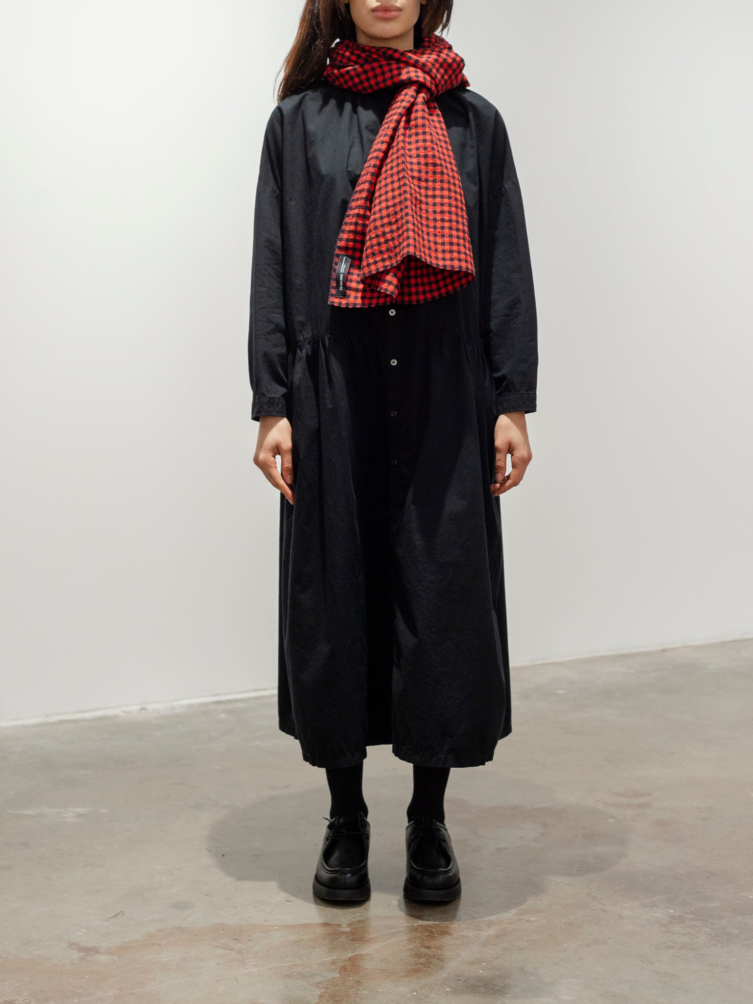 Namu Shop - Veritecoeur L/W Check Stole - Red Navy