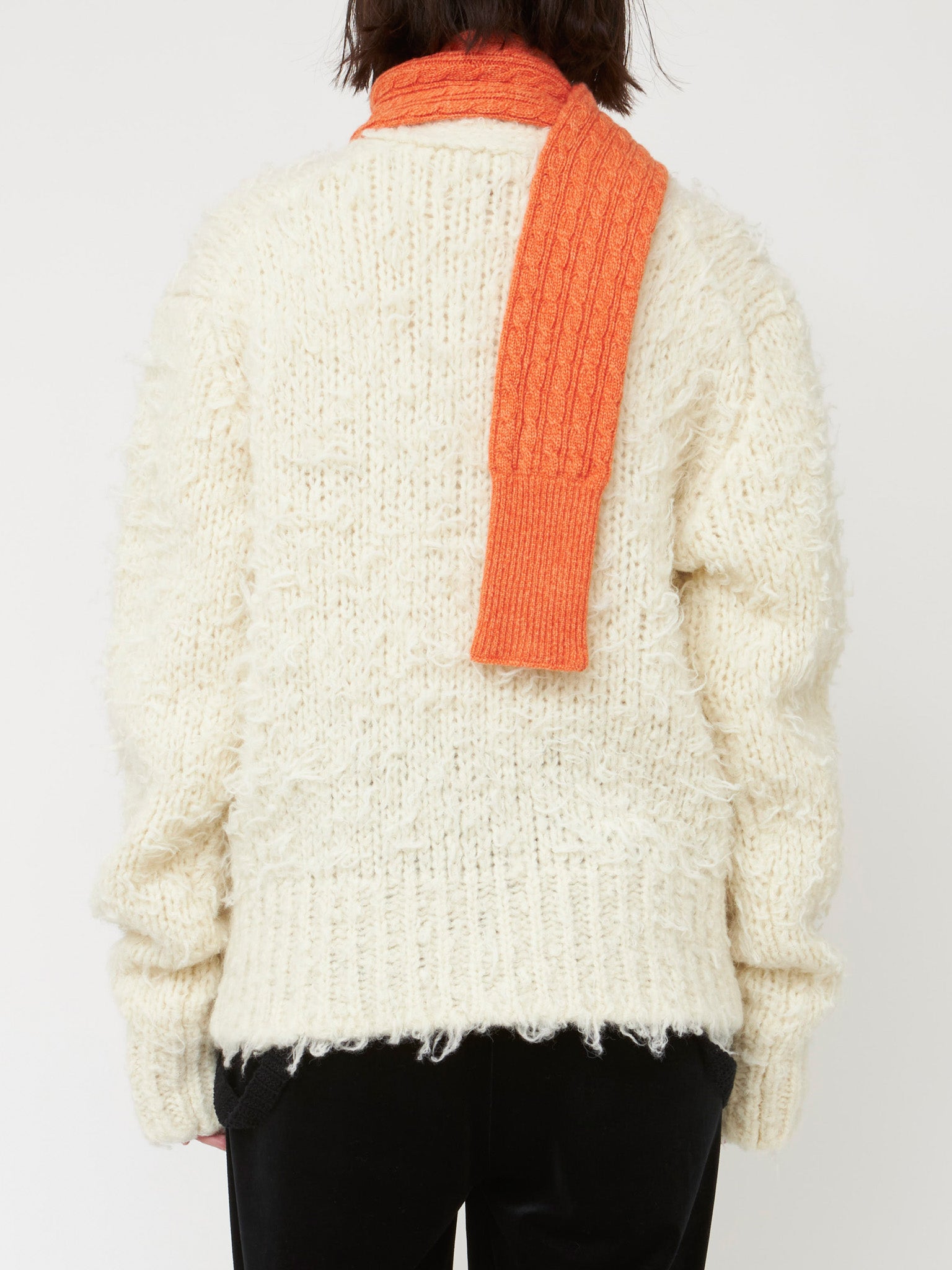 Namu Shop - Babaco Cashmere Cable Small Muffler - Orange Melange