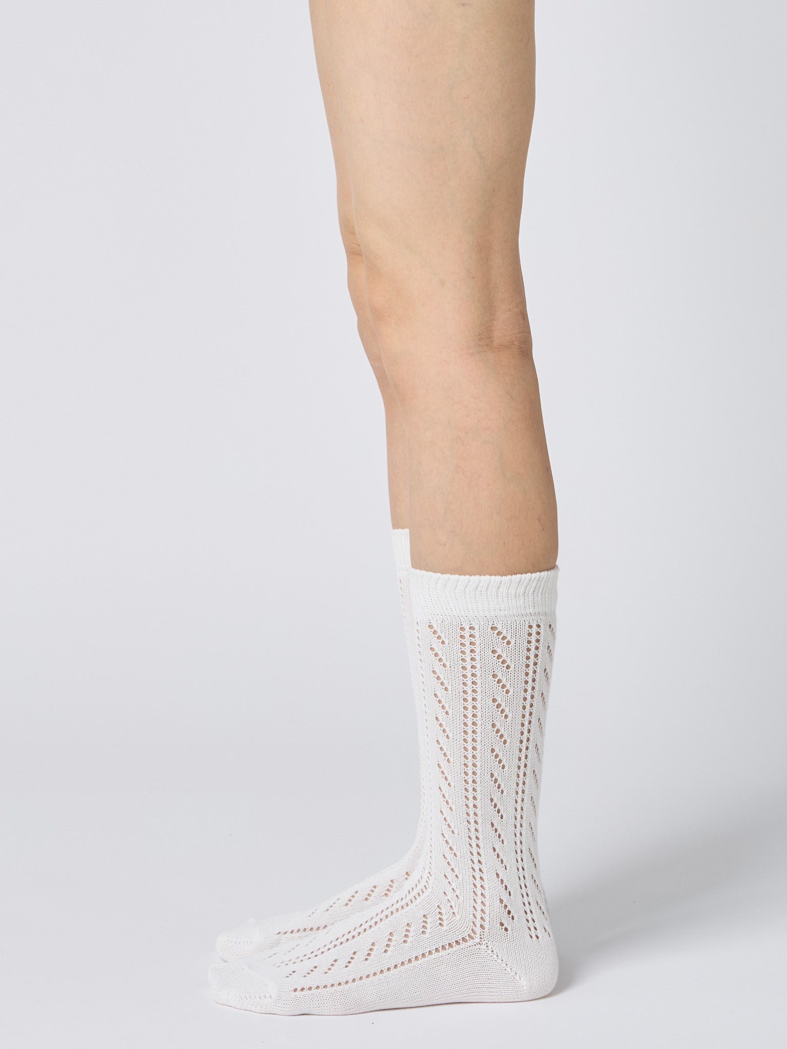 Namu Shop - Babaco Organic Cotton Eyelet Socks - White, Pink