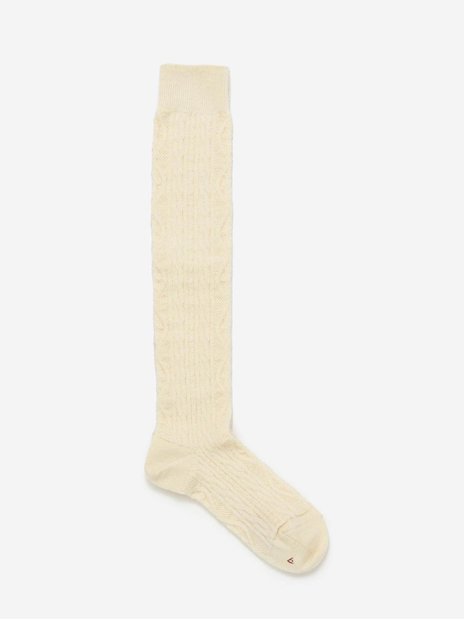 Namu Shop - Babaco Cable Knee High Socks - Ivory, Black
