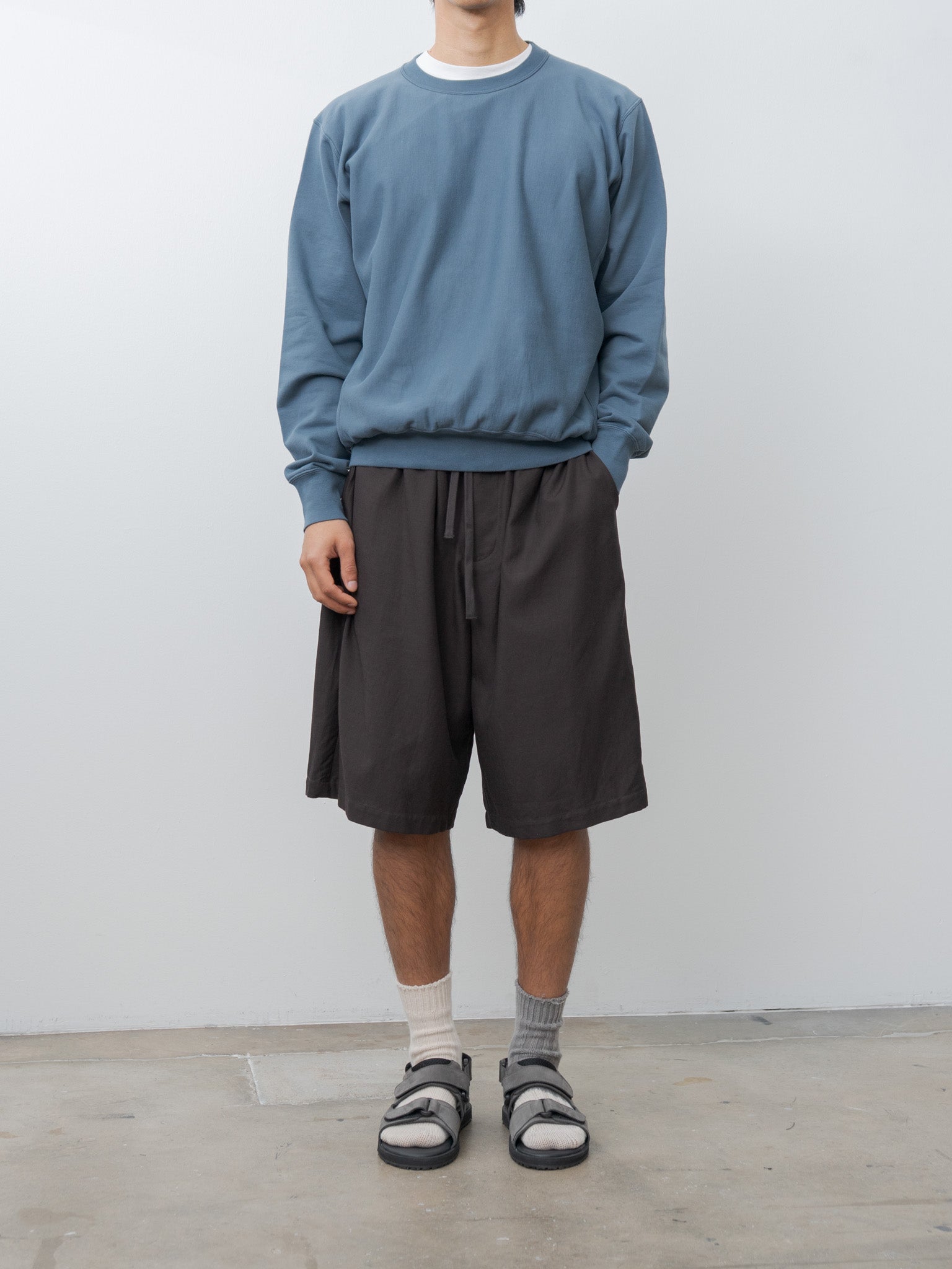 Namu Shop - Auralee Elastic High Gauge Sweat P/O - Dusty Blue