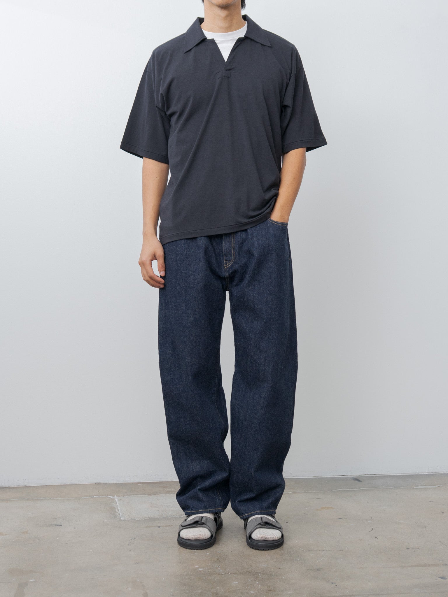 Namu Shop - Kaptain Sunshine Super Soft Merino Half-sleeve Skipper Tee - Navy