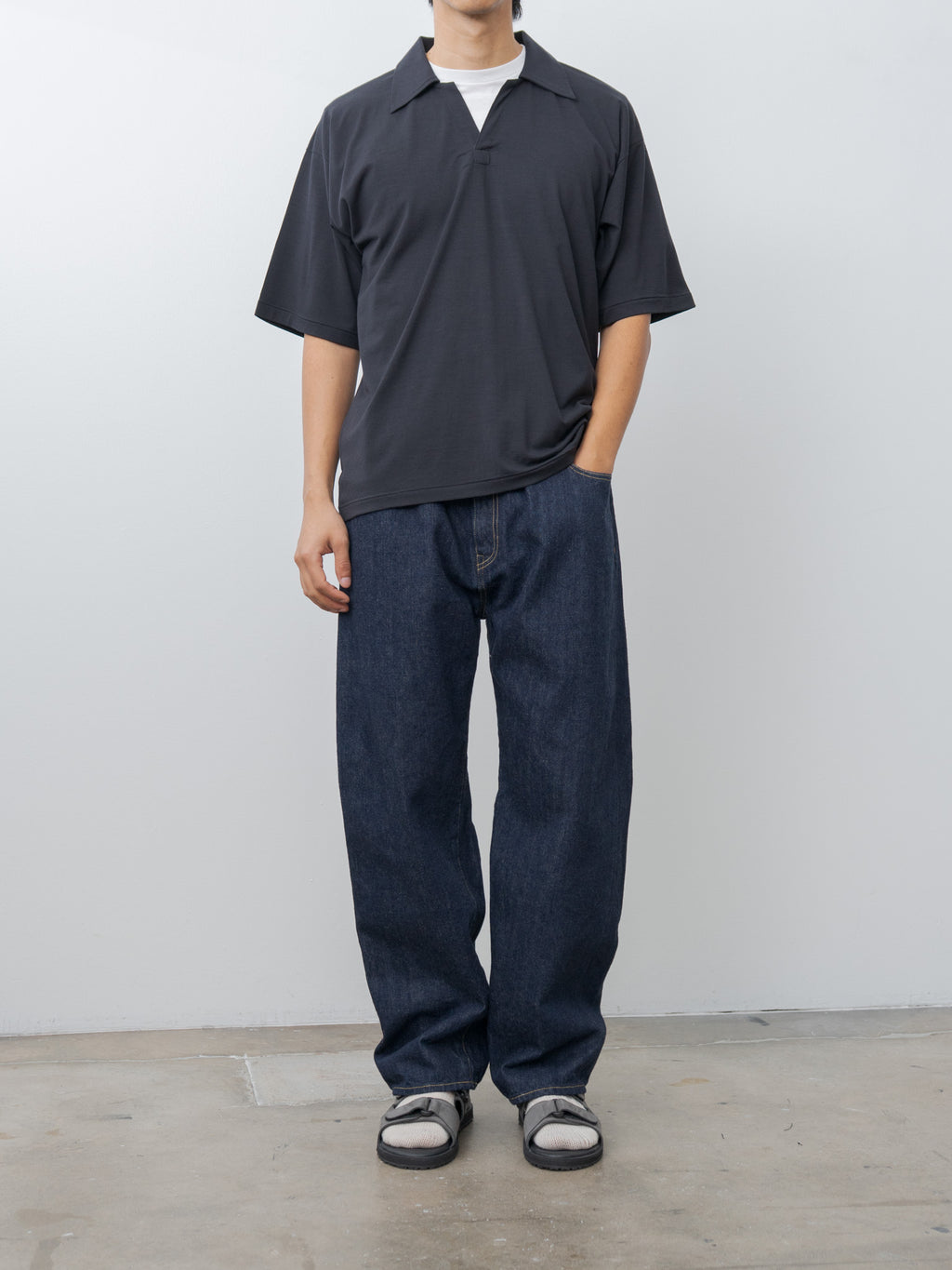 Namu Shop - Kaptain Sunshine Super Soft Merino Half-sleeve Skipper Tee - Navy