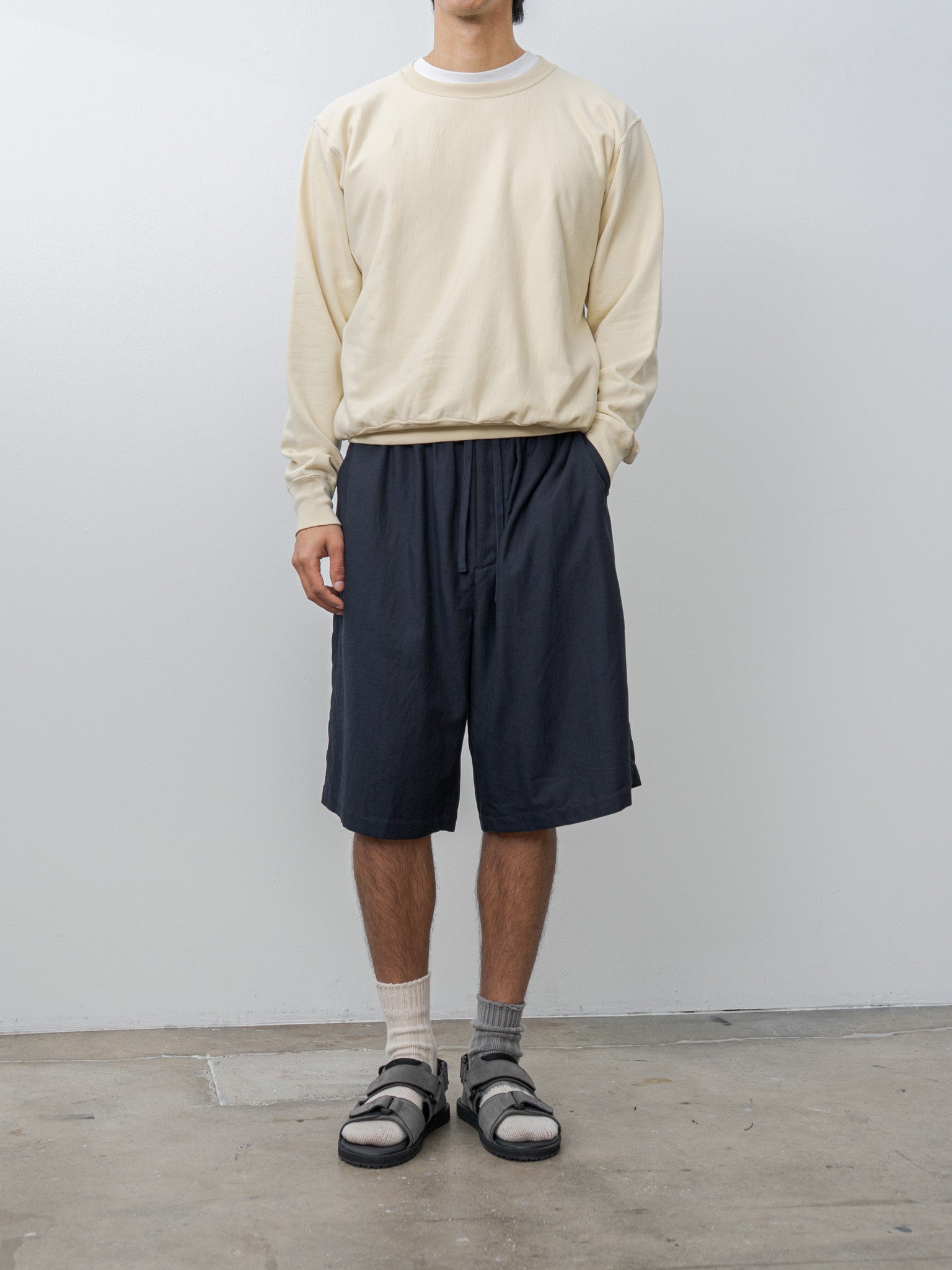 Namu Shop - Auralee Elastic High Gauge Sweat P/O - Ivory Beige