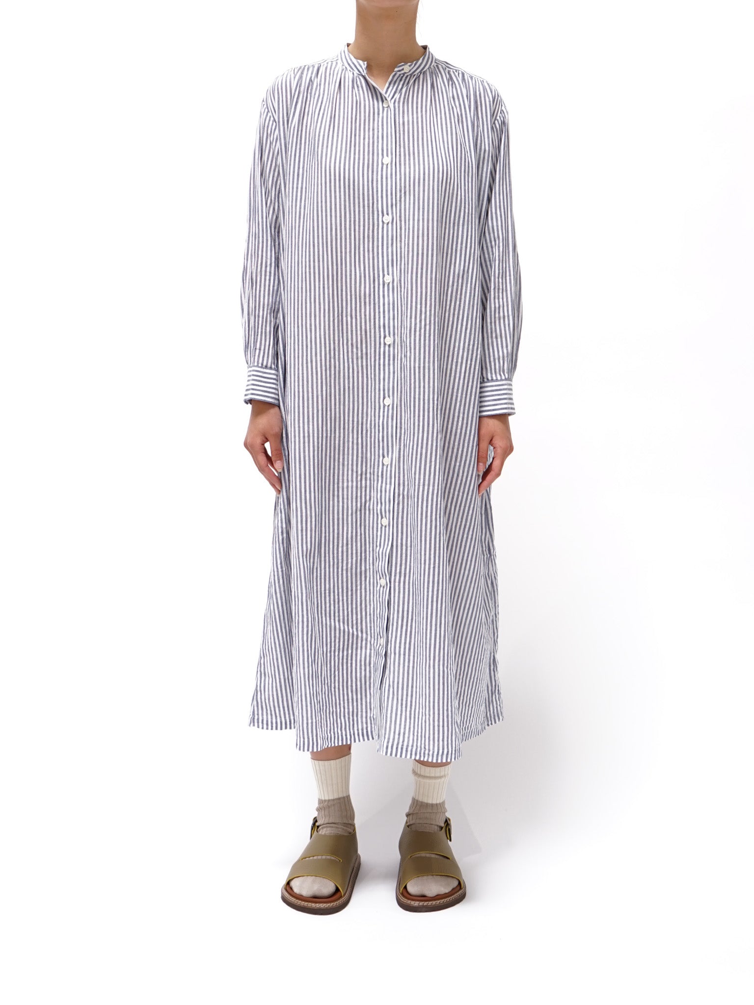 Namu Shop - ICHI Striped Band Collar Dress
