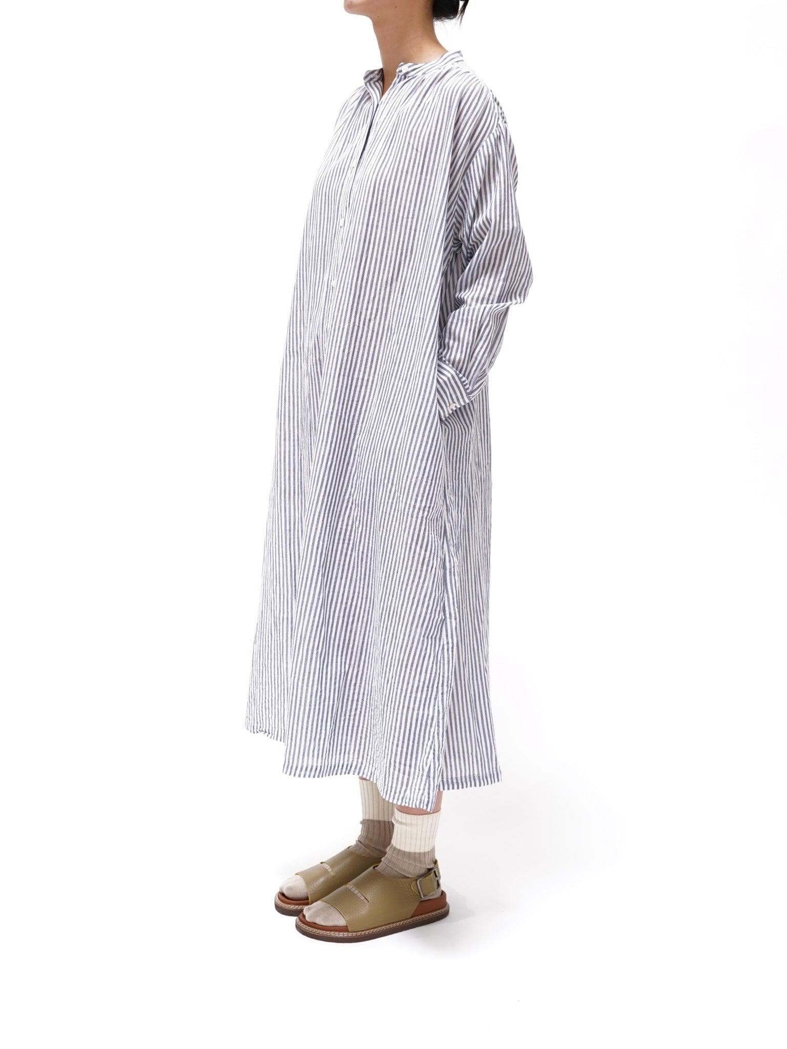 Namu Shop - ICHI Striped Band Collar Dress