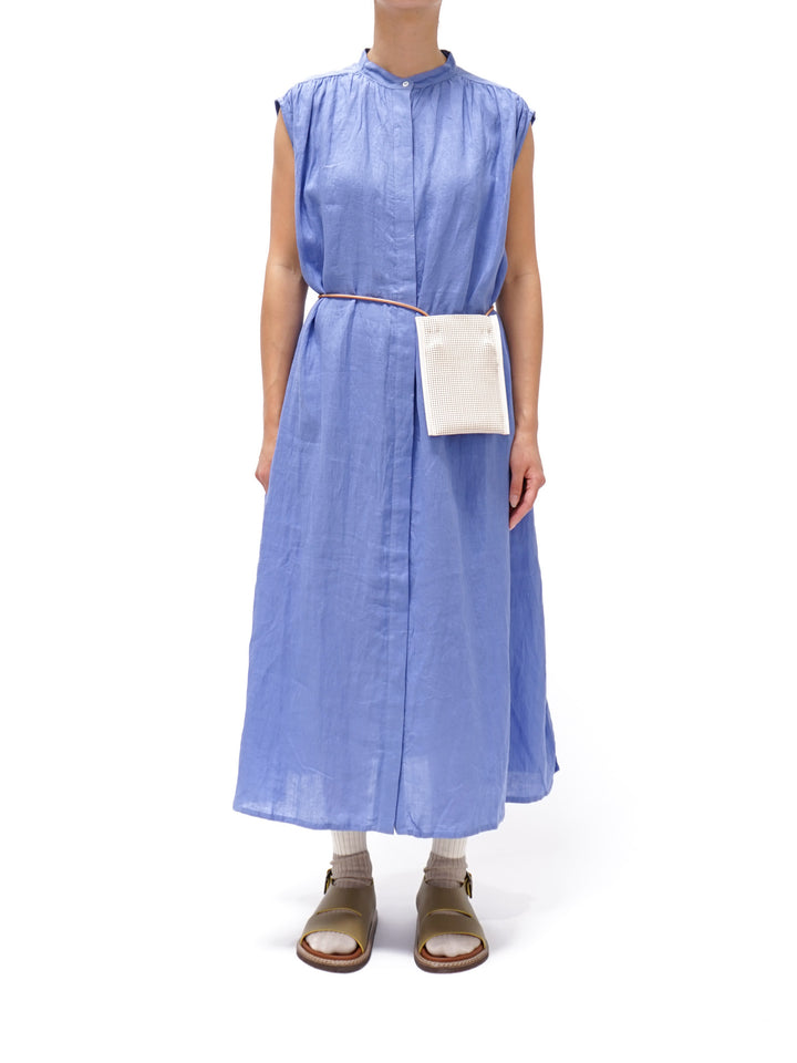 Namu Shop - ICHI Linen Canvas Sleeveless BD Dress - Blue