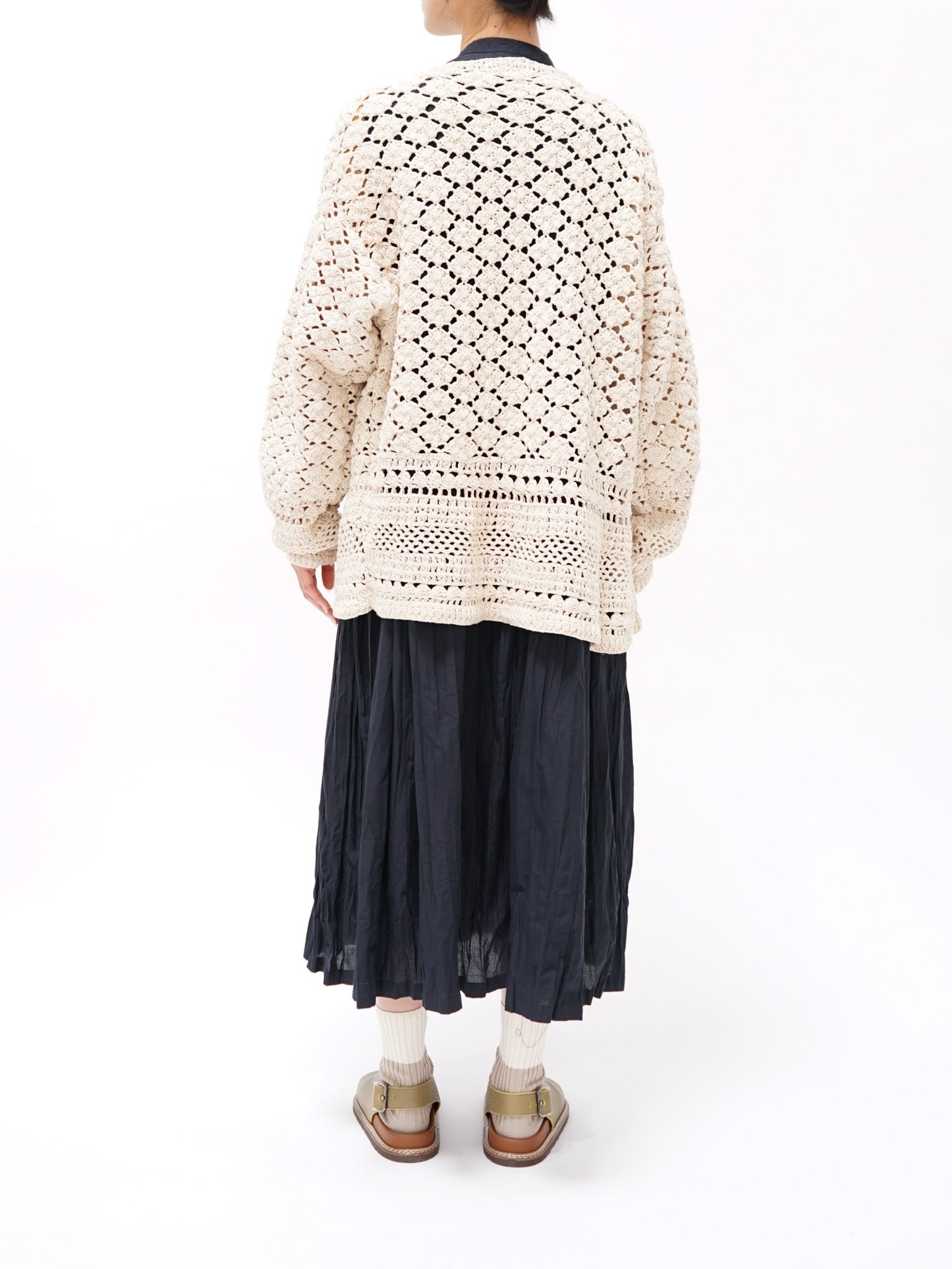 Namu Shop - Niche MacMahon Knitting Mills Crochet Cardigan - Natural