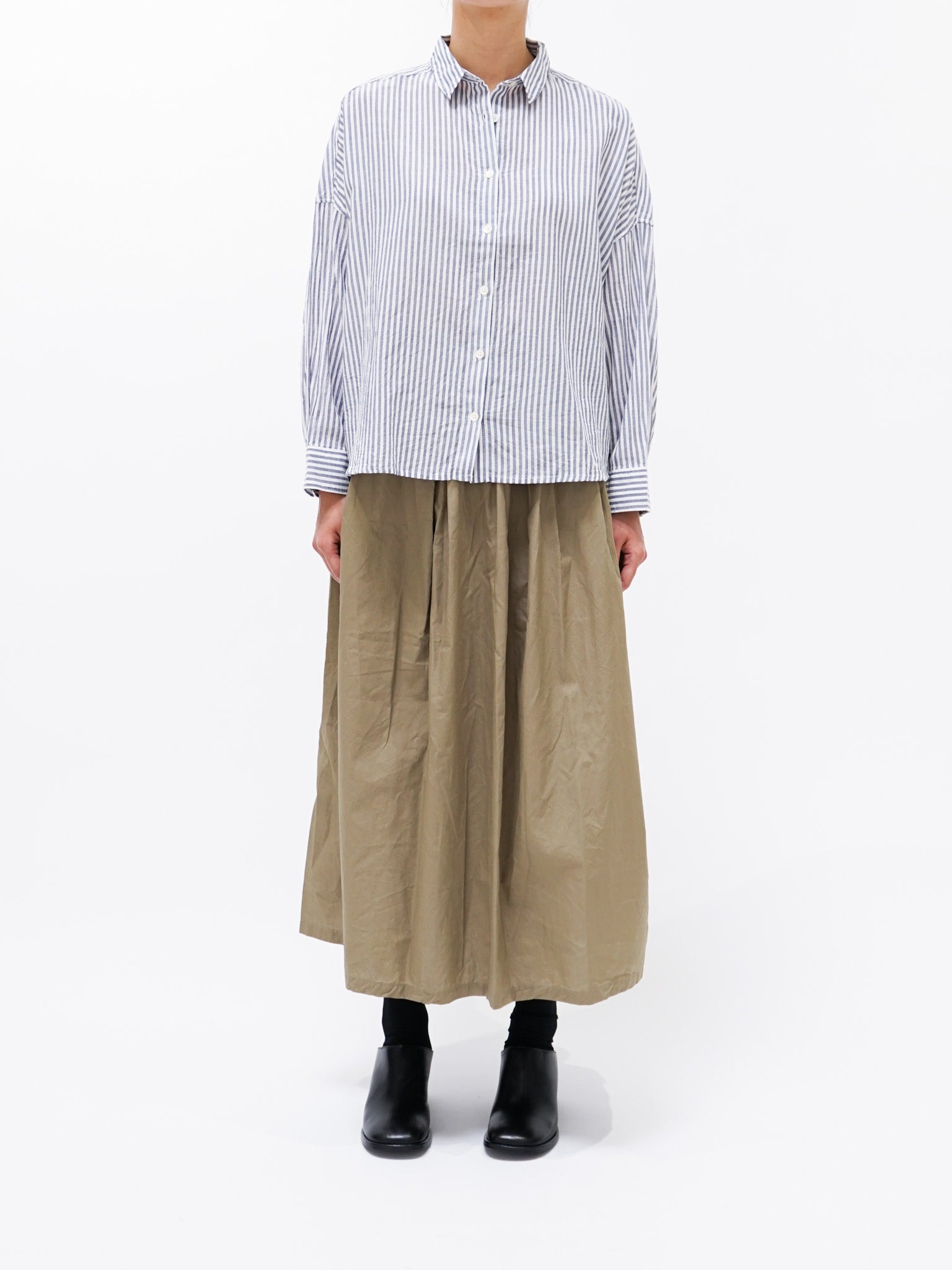 Namu Shop - ICHI Striped Shirt - Navy