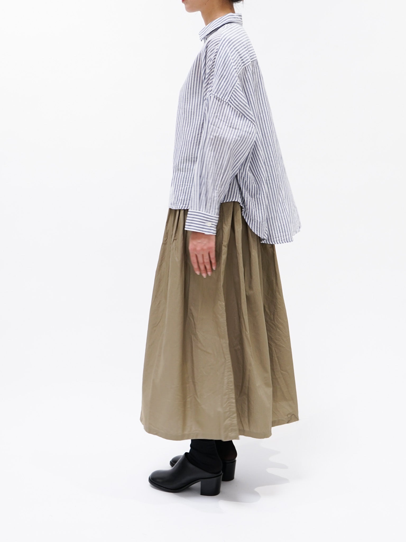 Namu Shop - ICHI Striped Shirt - Navy