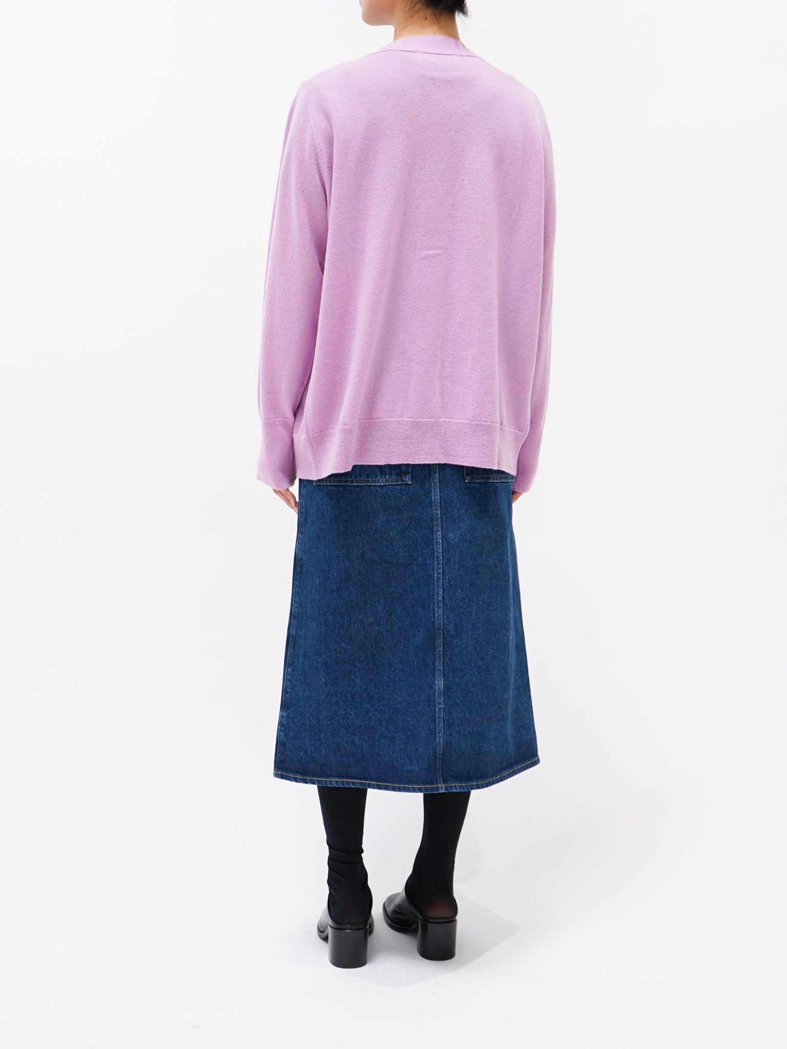 Namu Shop - Studio Nicholson Rall Lambswool Cardigan - Deep Orchid
