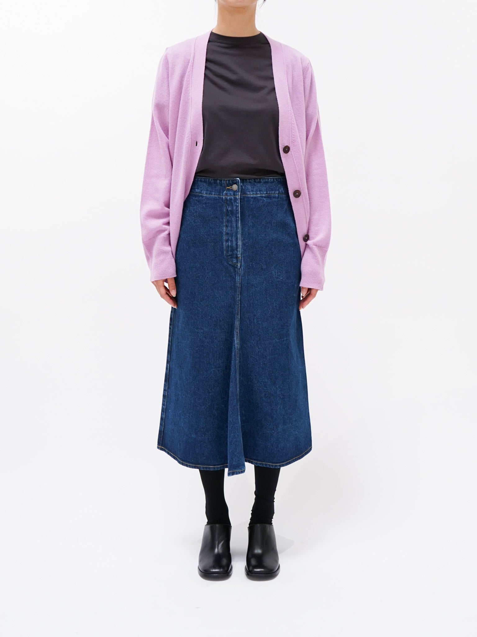 Namu Shop - Studio Nicholson Rall Lambswool Cardigan - Deep Orchid