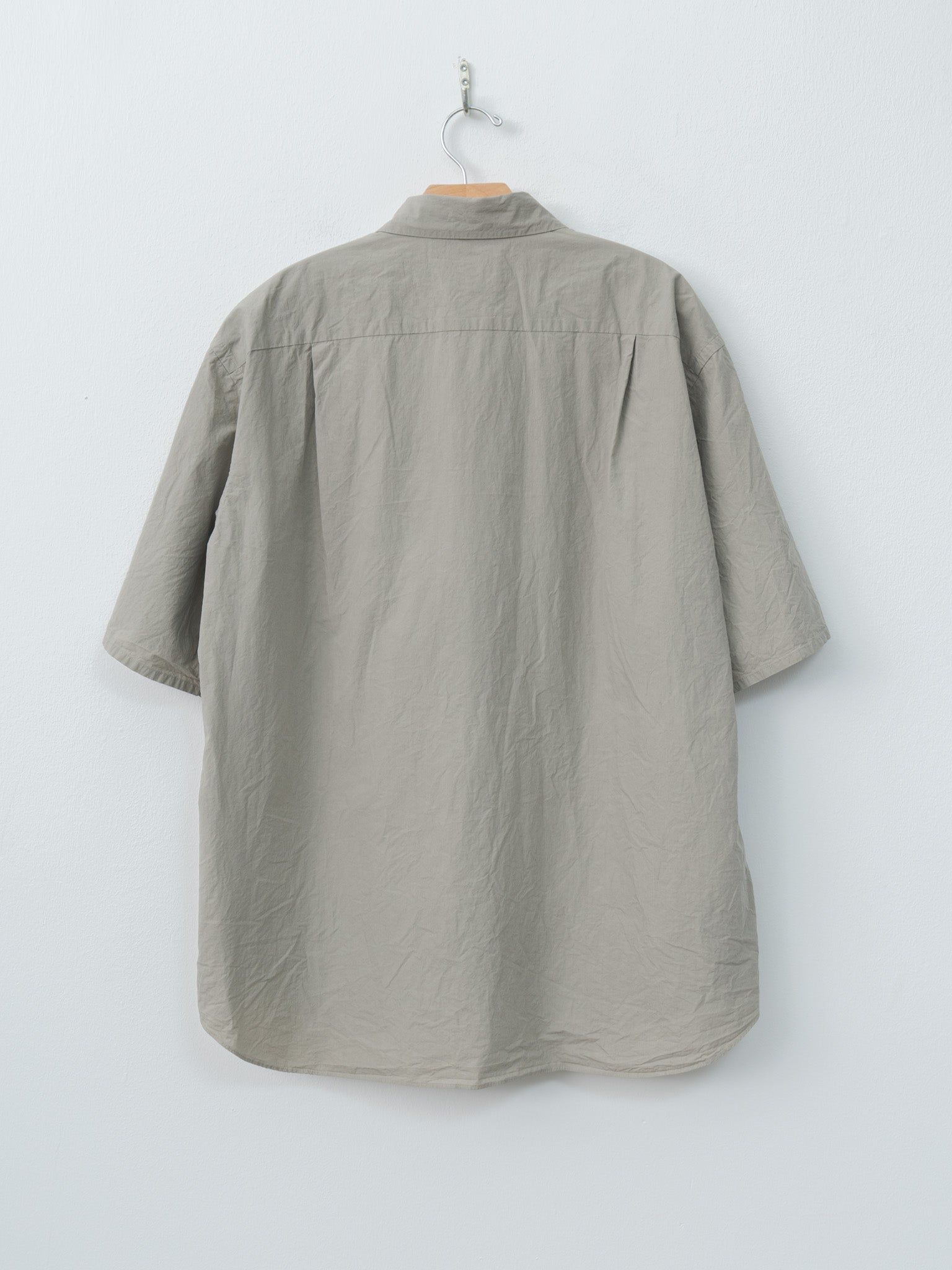 Namu Shop - Yoko Sakamoto Natural Garment Dyed Regular Collar S/S Shirt - Mugwort