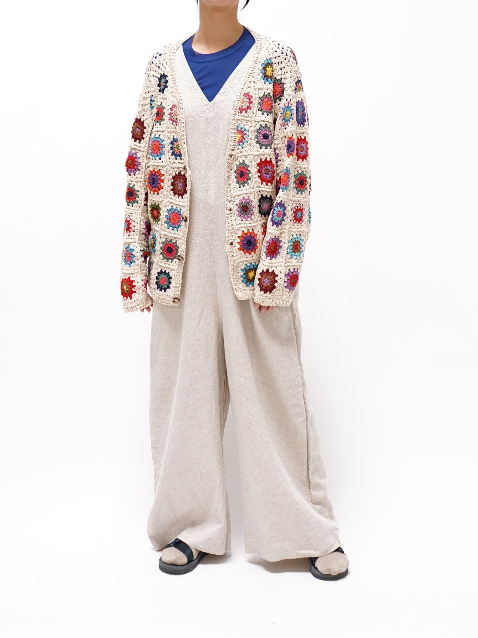 Namu Shop - Niche MacMahon Knitting Mills Crochet Cardigan - Flowers