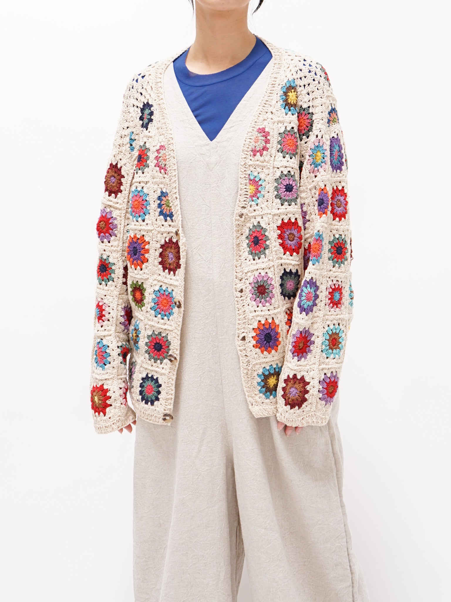 Namu Shop - Niche MacMahon Knitting Mills Crochet Cardigan - Flowers