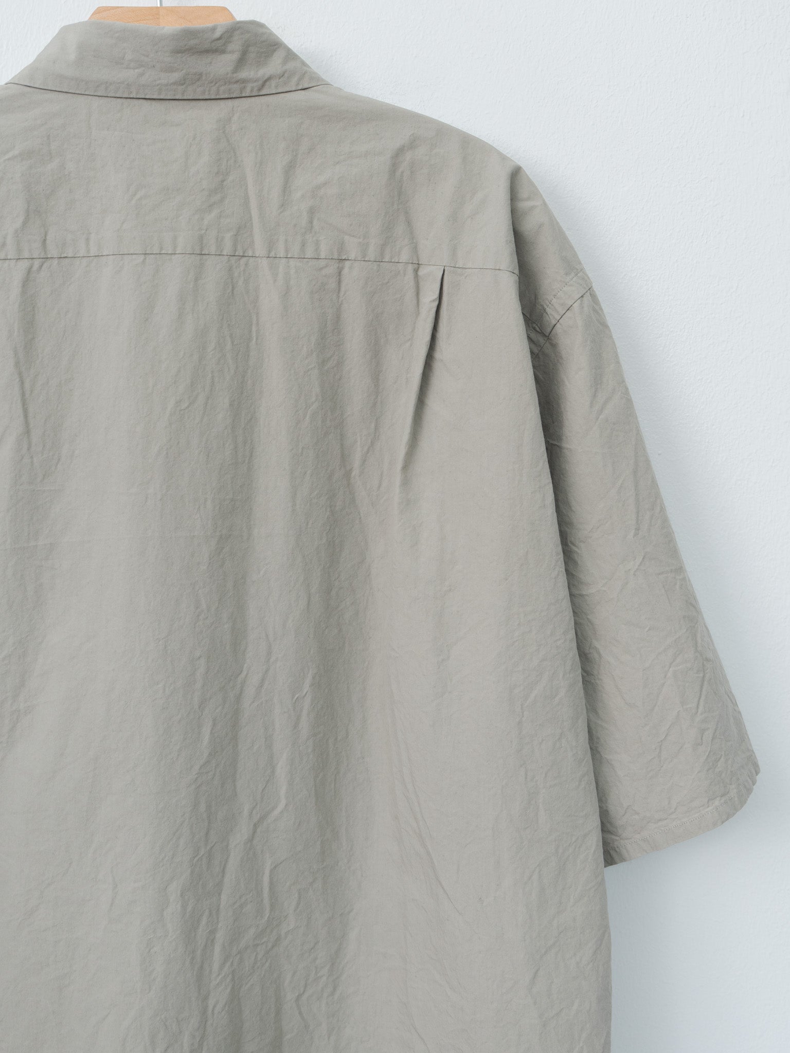 Namu Shop - Yoko Sakamoto Natural Garment Dyed Regular Collar S/S Shirt - Mugwort