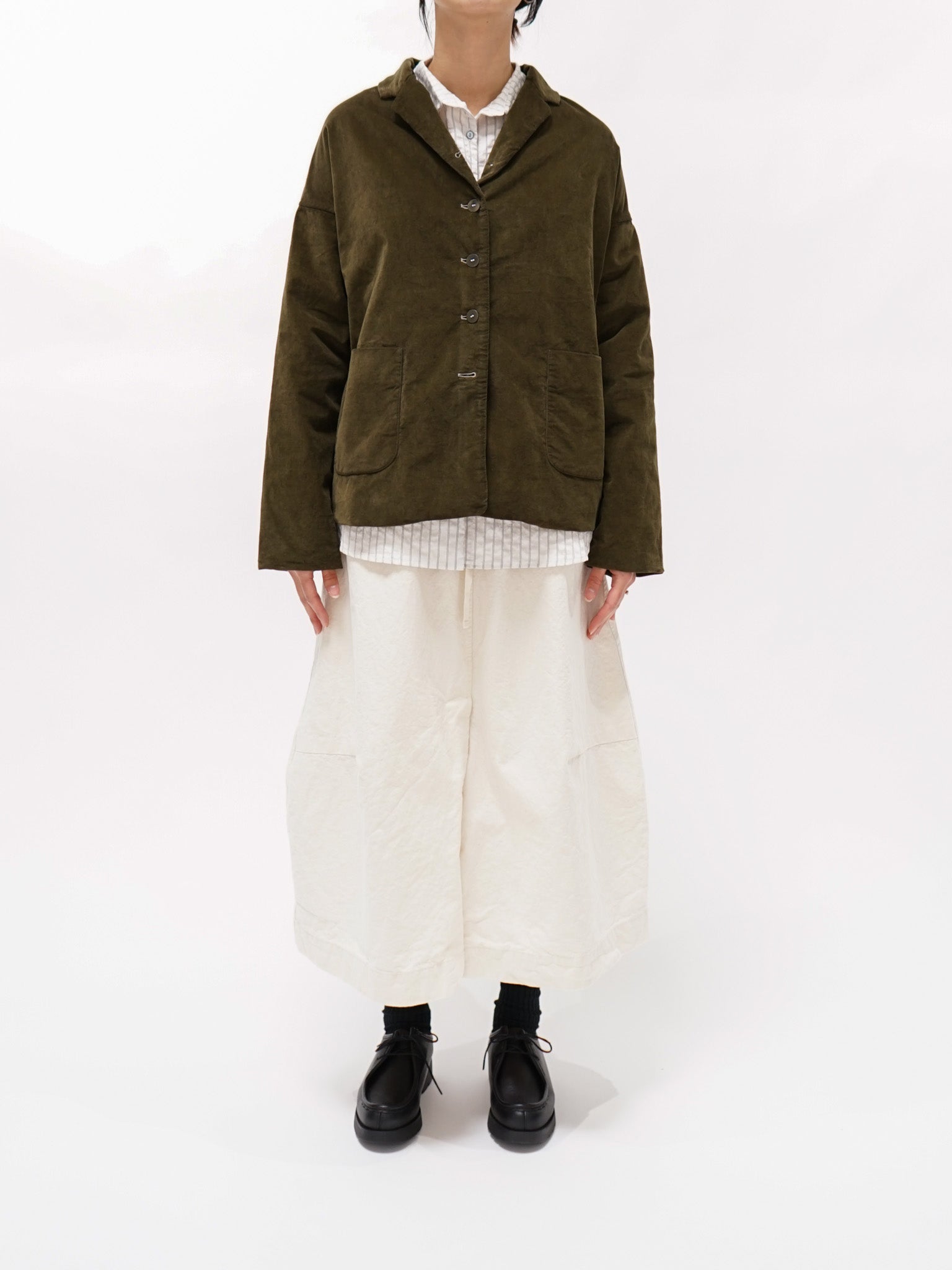 Namu Shop - Album di Famiglia Velvet Loose Blazer - Olive