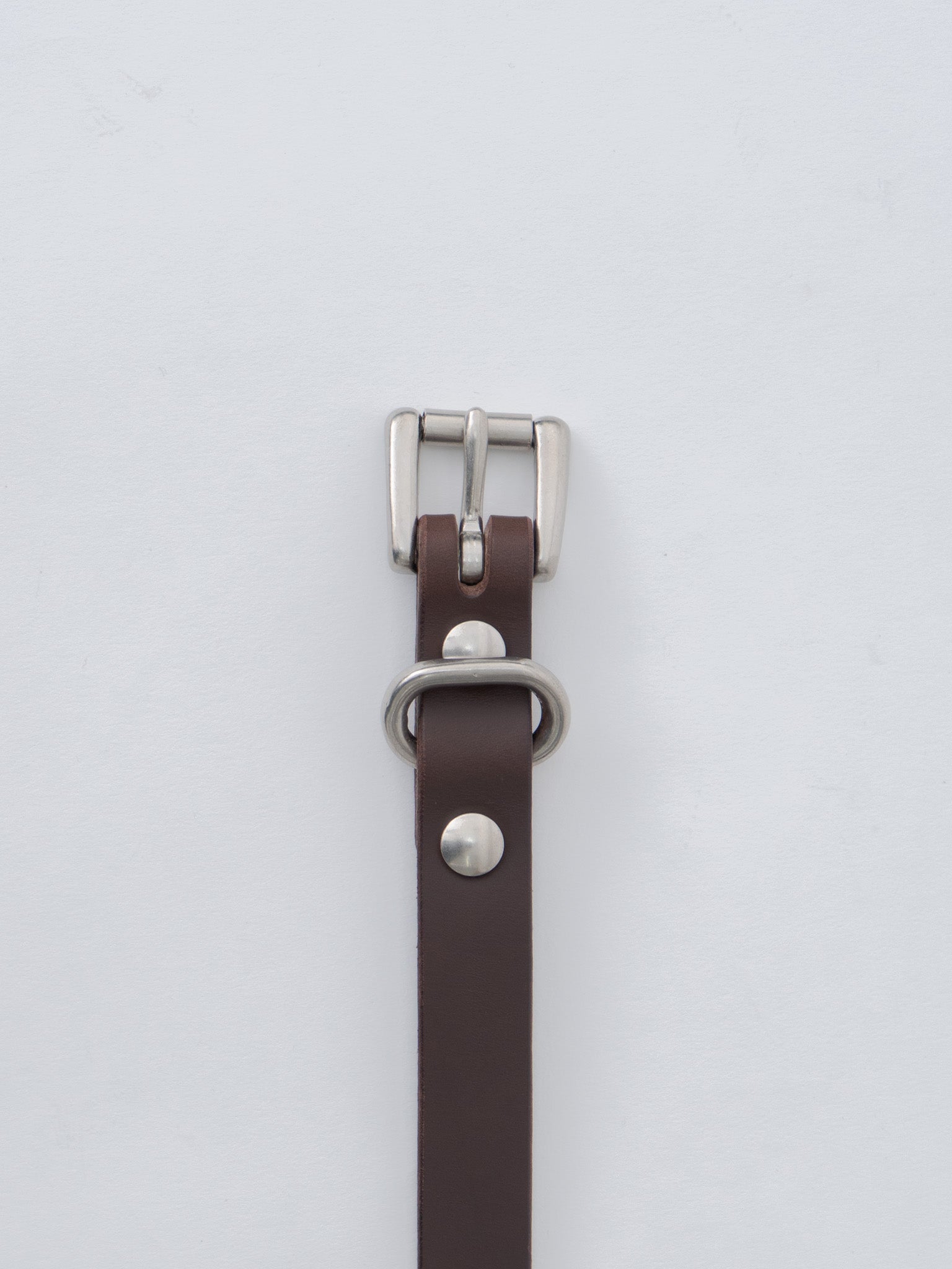 Namu Shop - Yoko Sakamoto Standard Belt Slim - Brown × Silver