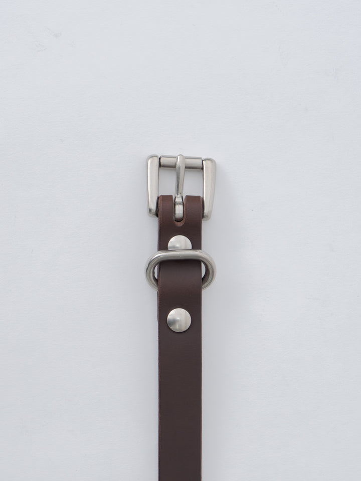 Namu Shop - Yoko Sakamoto Standard Belt Slim - Brown × Silver