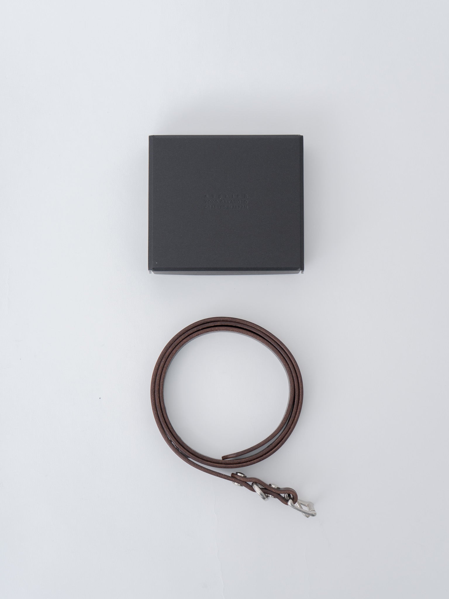 Namu Shop - Yoko Sakamoto Standard Belt Slim - Brown × Silver