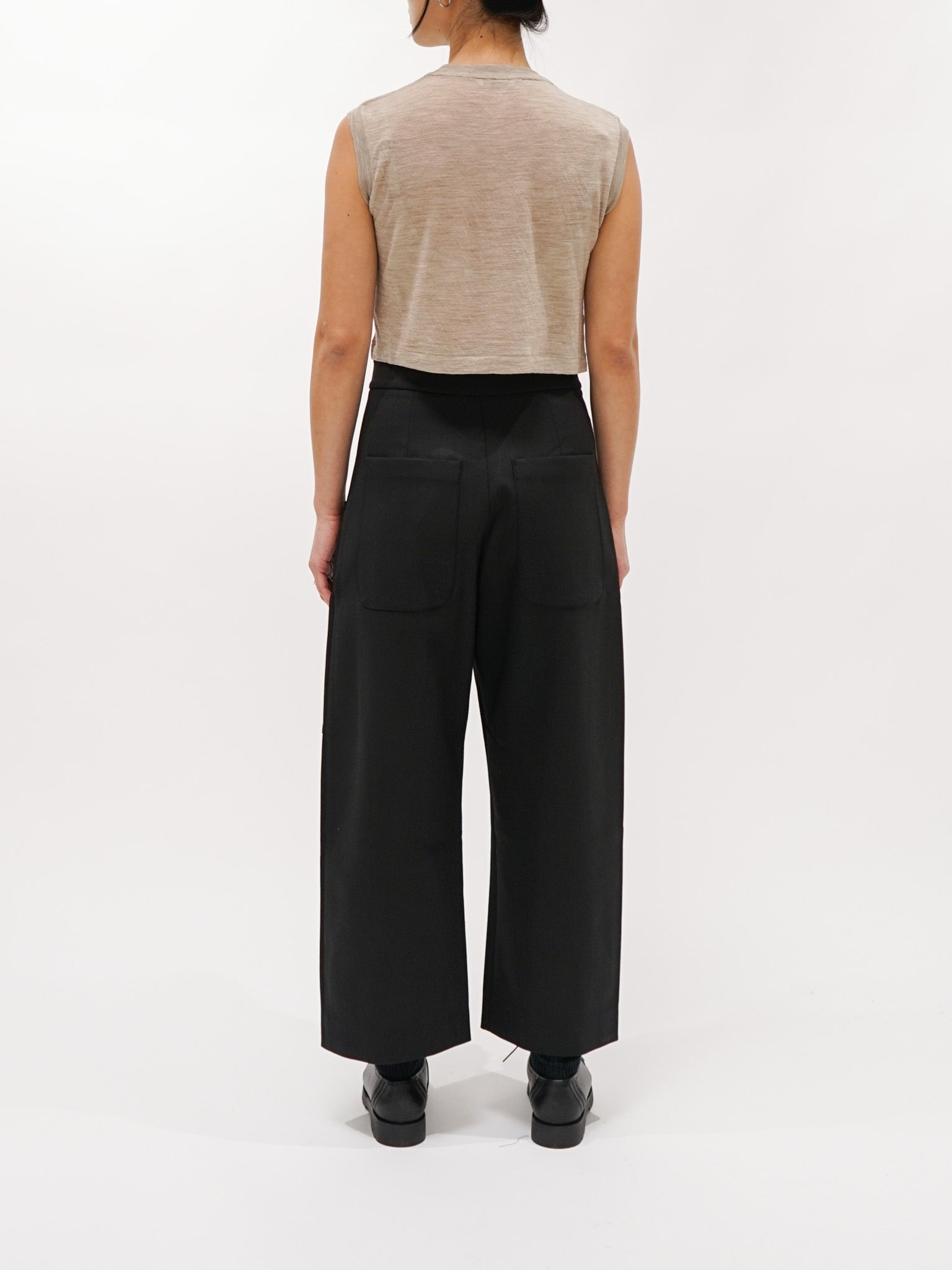 Namu Shop - Studio Nicholson Taupo Rounded Drop Crotch Pant - Black