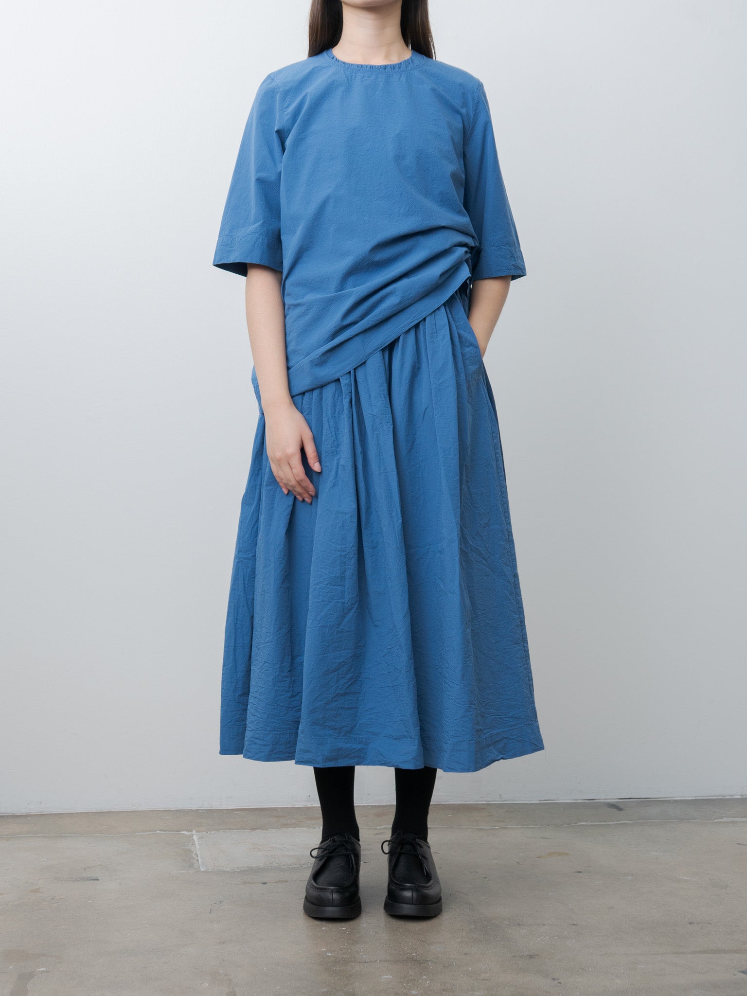 Namu Shop - Casey Casey Simple Top CHALK POPLIN - Medium Blue