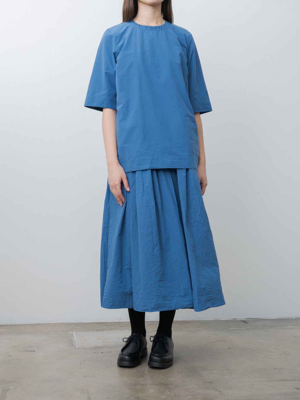 Namu Shop - Casey Casey Simple Top CHALK POPLIN - Medium Blue